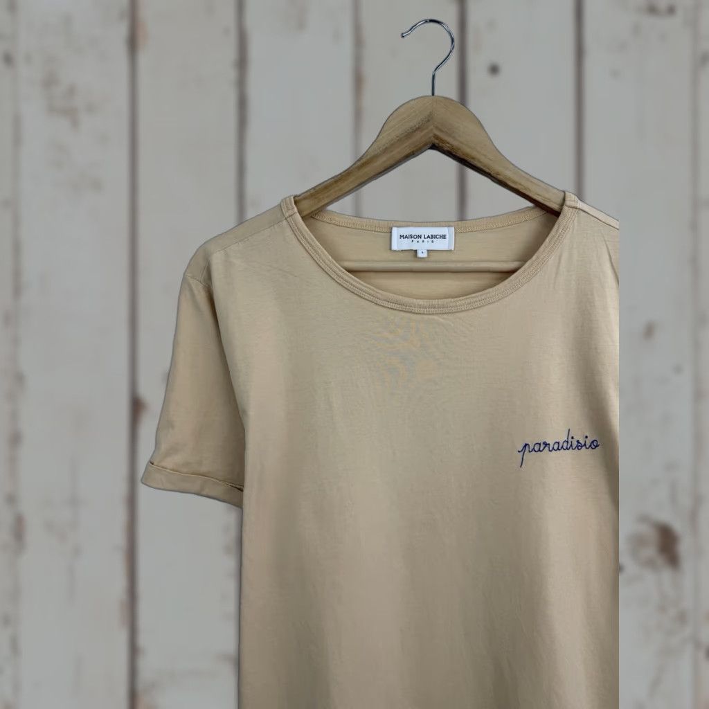 Maison Labiche Maison Labiche Paris Paradiso Luxury T-Shirt Retro Beige Mens L Color Beige Size US L / EU 52-54 / 3 - 1 Thumbnail