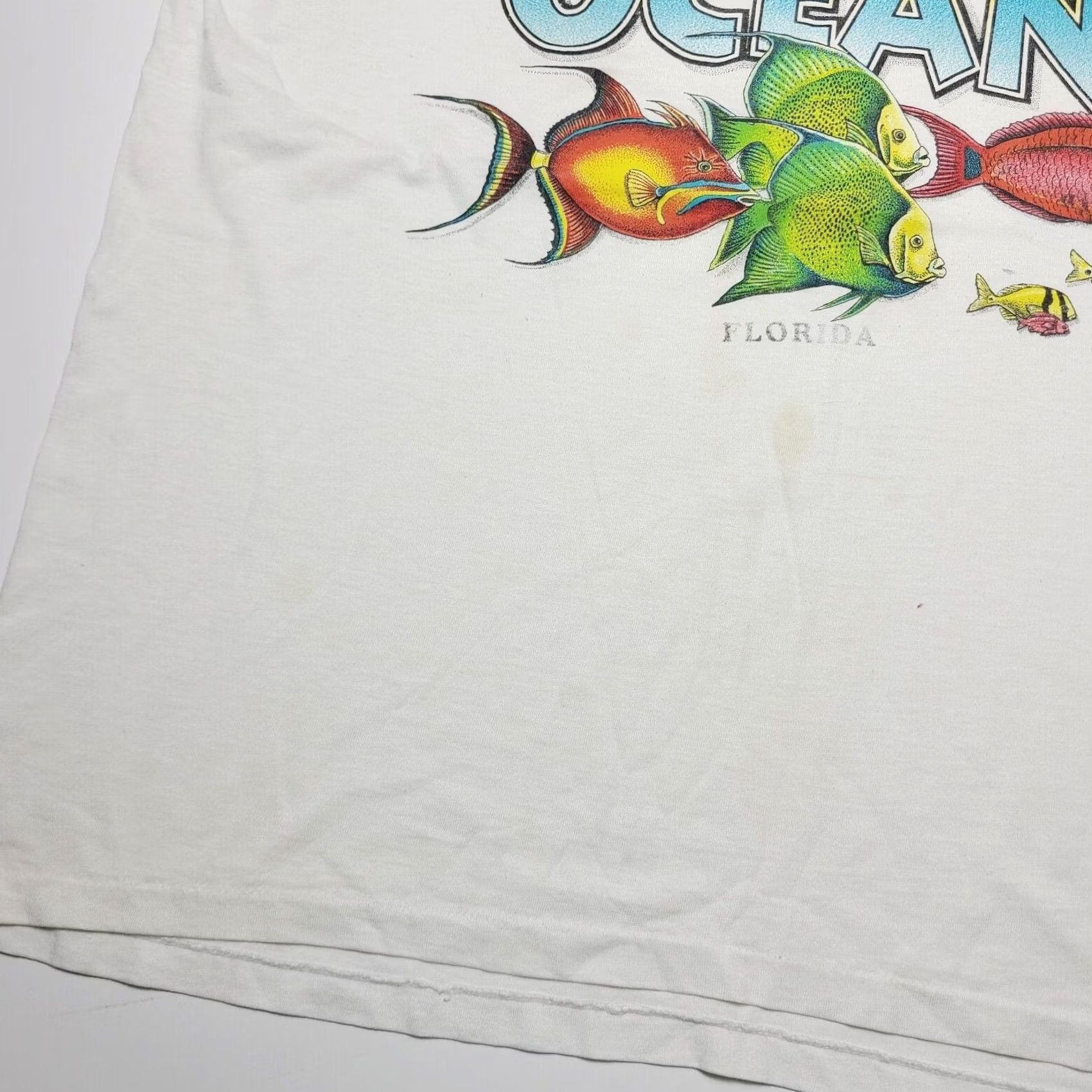 Vintage VINTAGE F.H. Davis Protect Our Ocean Single Stitch Men’s T-Shirt XL White Crew Neck Long Sleeve Shirt 90s Mens Clothing Vintage Mens XL Shirt Size US XL / EU 56 / 4 - 3 Thumbnail