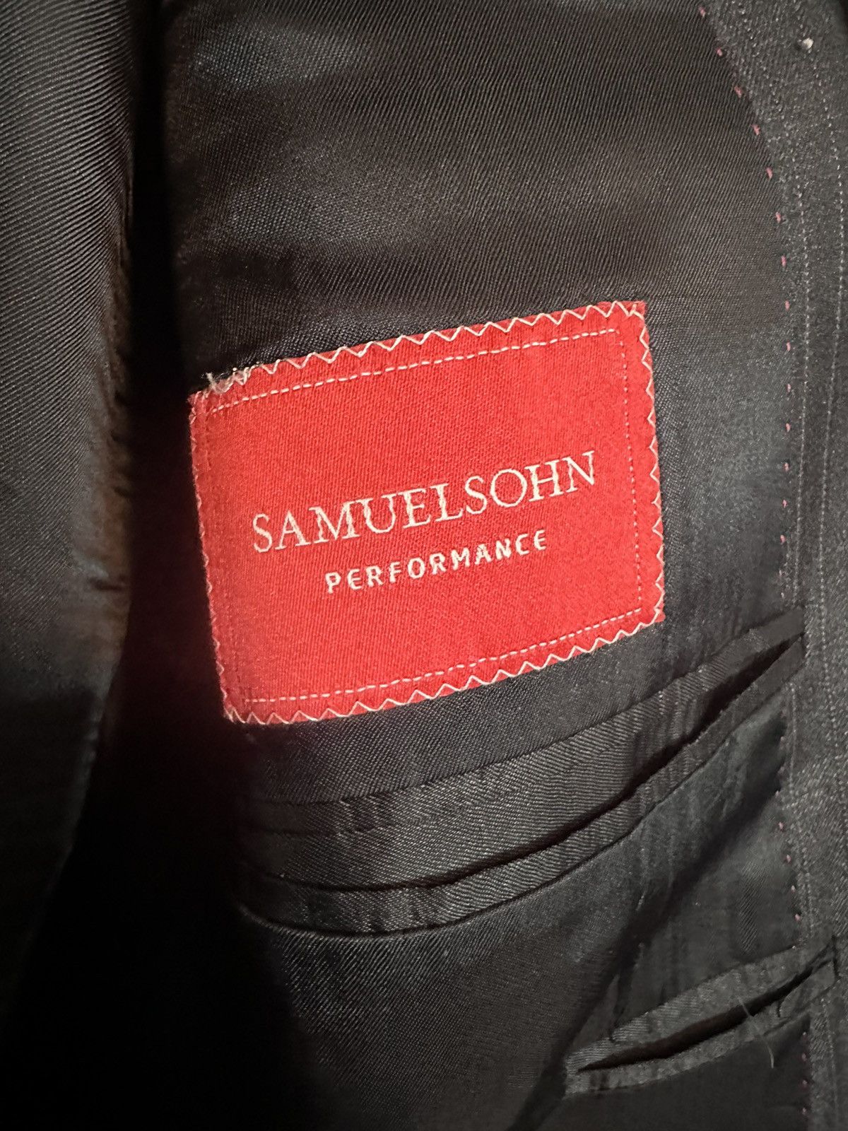 Samuelsohn $1200 Super 130s wool pinstriped blazer jacket Size 48R - 10 Thumbnail