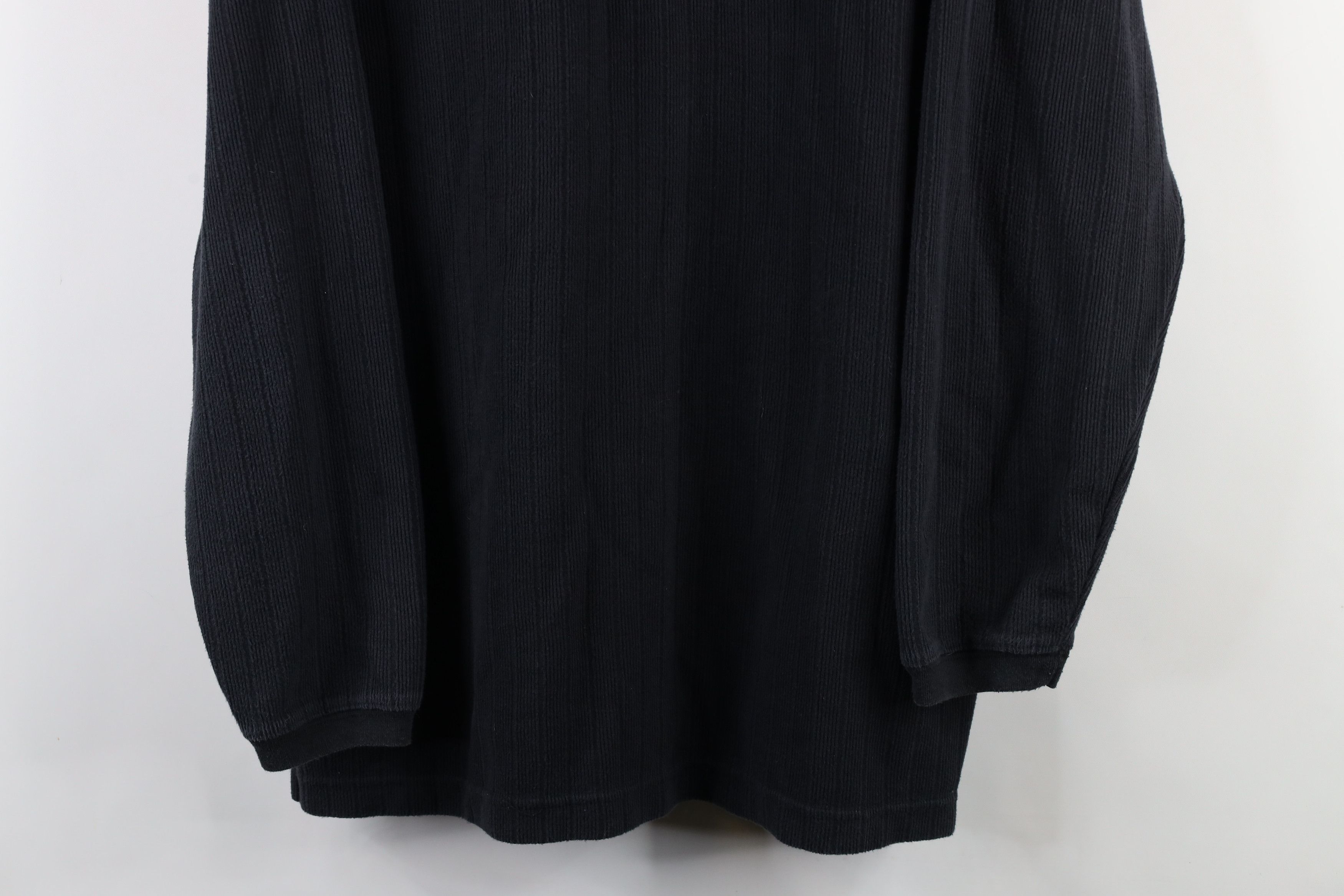 Vintage Vintage 90s Streetwear Ribbed Long Sleeve Rugby Polo Black Size US XL / EU 56 / 4 - 3 Thumbnail