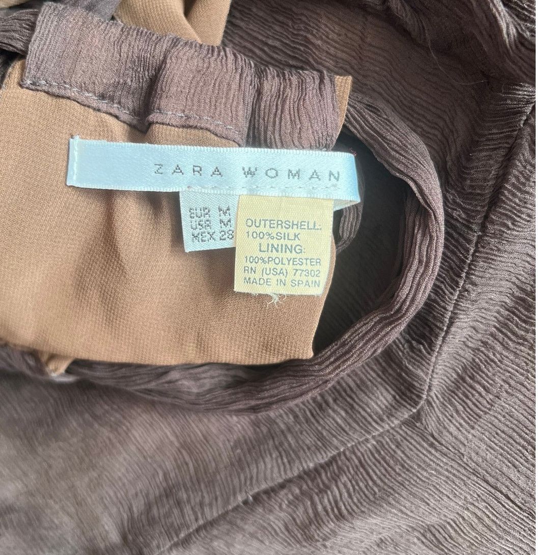 Zara Zara Woman Brown Halter Knee Midi Dress, M Size M / US 6-8 / IT 42-44 - 5 Thumbnail