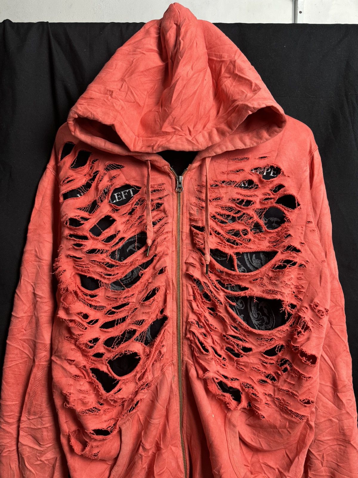 Beauty Beast × If Six Was Nine × Japanese Brand Crazy Distressed Style Skelton Hoodie Uniqlo Faded Orange Size US XL / EU 56 / 4 - 3 Thumbnail