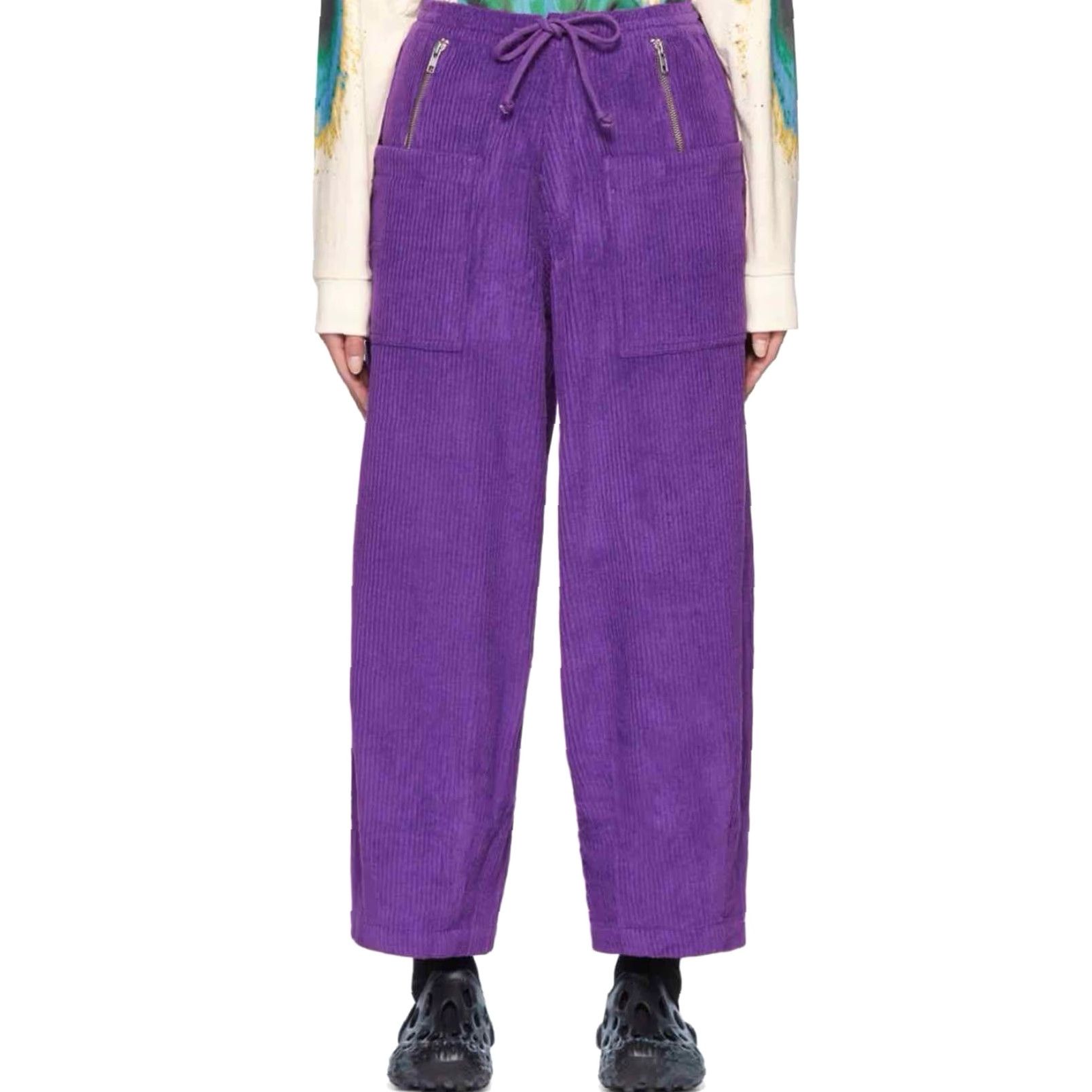 Gentle Fullness Gentle Fullness Purple Corduroy Organic Cotton Trousers Pants XS Women Waist 13” Inseam 25” Ankle/Regular Zip Snap Cotton Corduroy Size 26" / US 2 / IT 38 - 7 Thumbnail