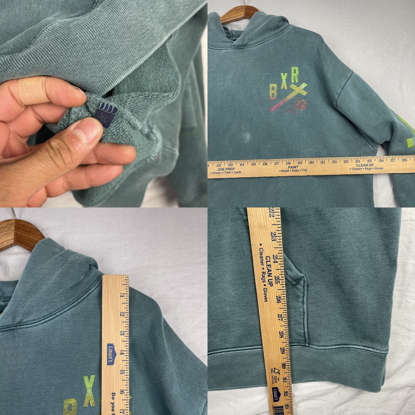 Born X Raised Born x Raised Hoodie Mens XL Green You'll Miss Us Heavyweight Sweatshirt Skater Graphic Print Pockets Hooded Classic Beach City 90s Mens Size US XL / EU 56 / 4 - 8 Thumbnail