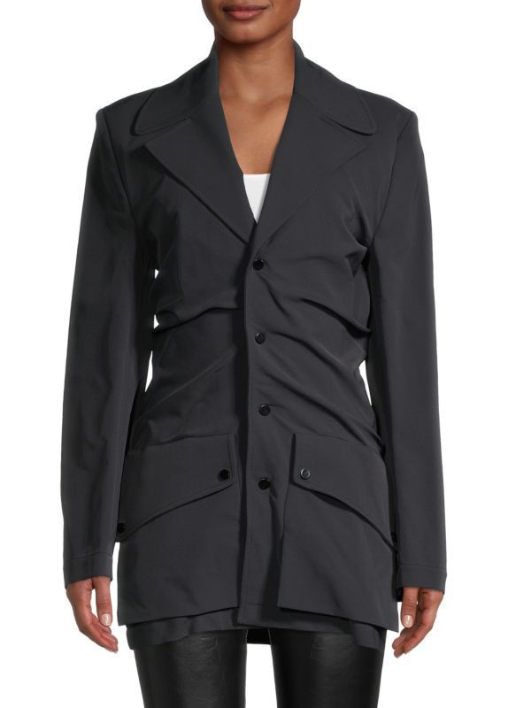 Bottega Veneta o1y0725 Blazer in Midnight Blue Size S / US 4 / IT 40 - 1 Thumbnail