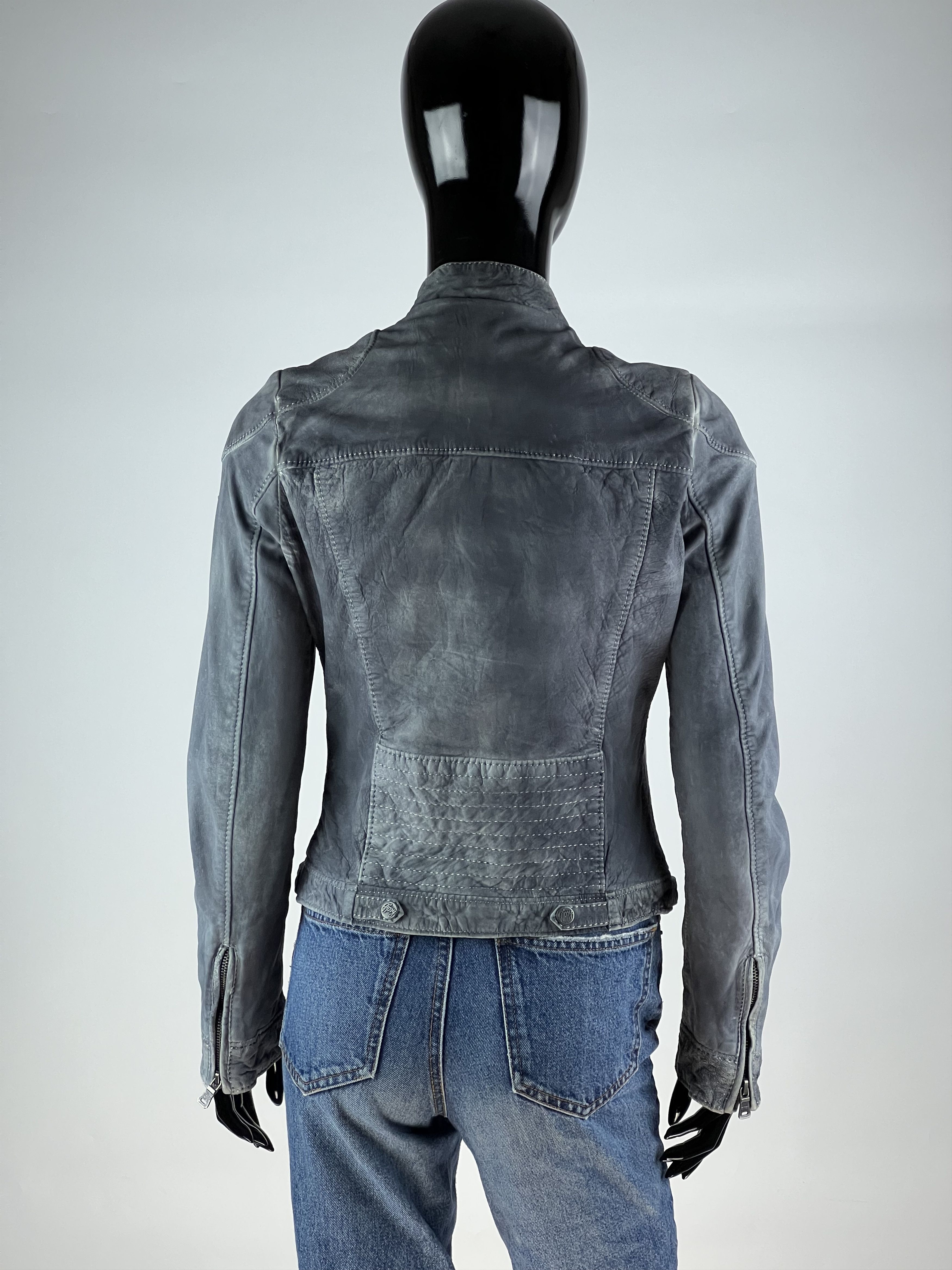 Gypsy Gipsy Women's Gray Leather Jacket Size S Size S / US 4 / IT 40 - 3 Thumbnail