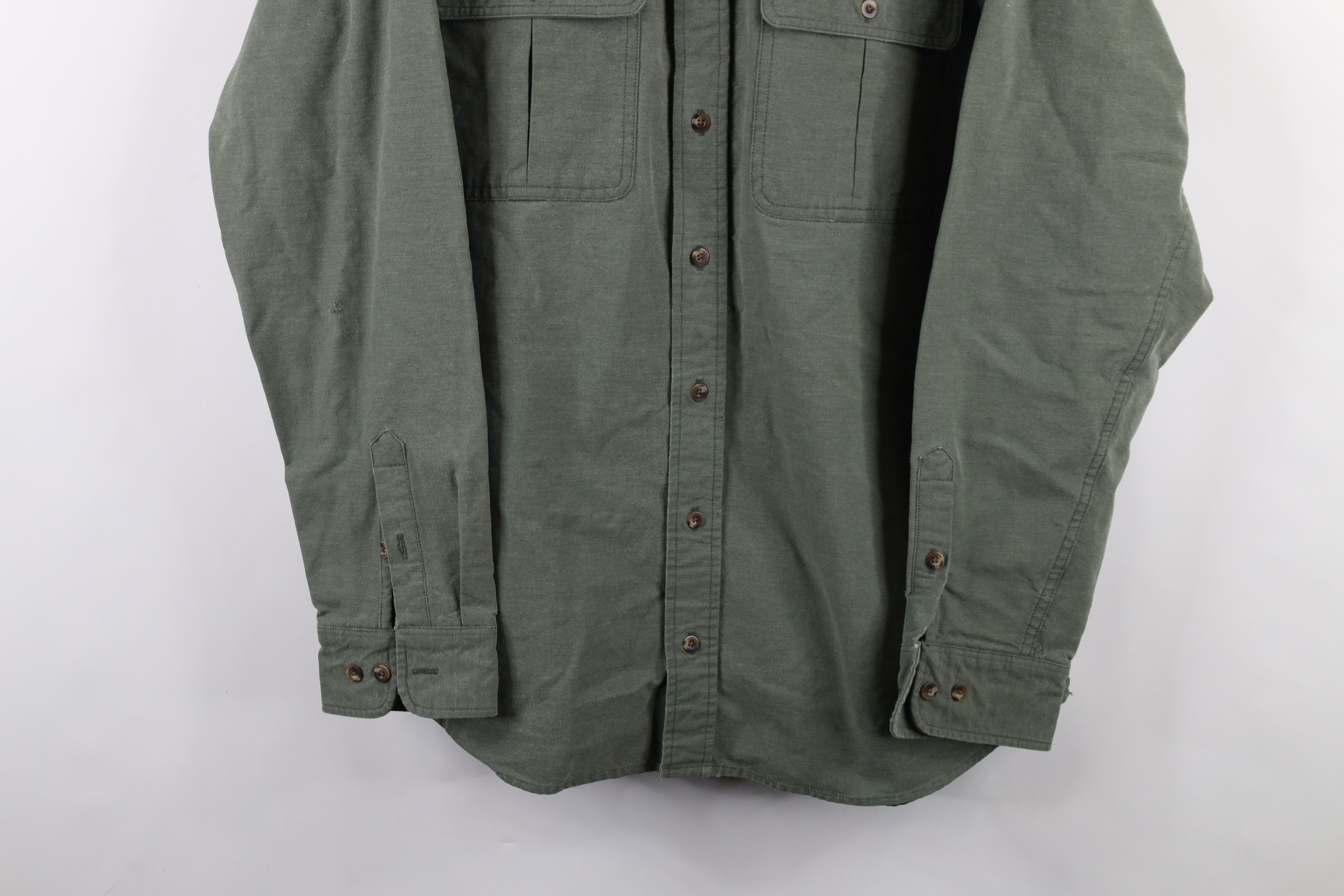 Cabelas × Vintage Vintage 90s Cabelas Cloth Collared Button Shirt Green Size US XL / EU 56 / 4 - 3 Thumbnail
