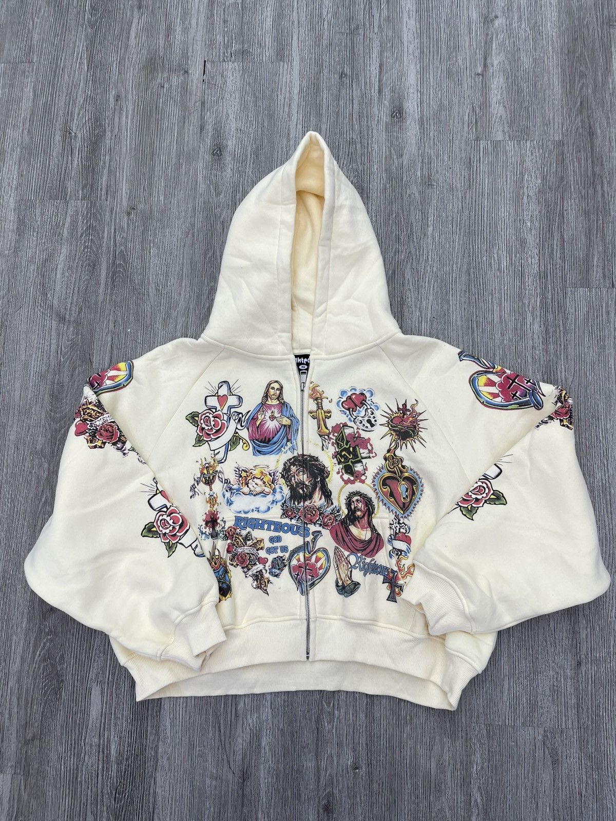 Other Righteous zip Up Hoodie cream Size US S / EU 44-46 / 1 - 1 Thumbnail