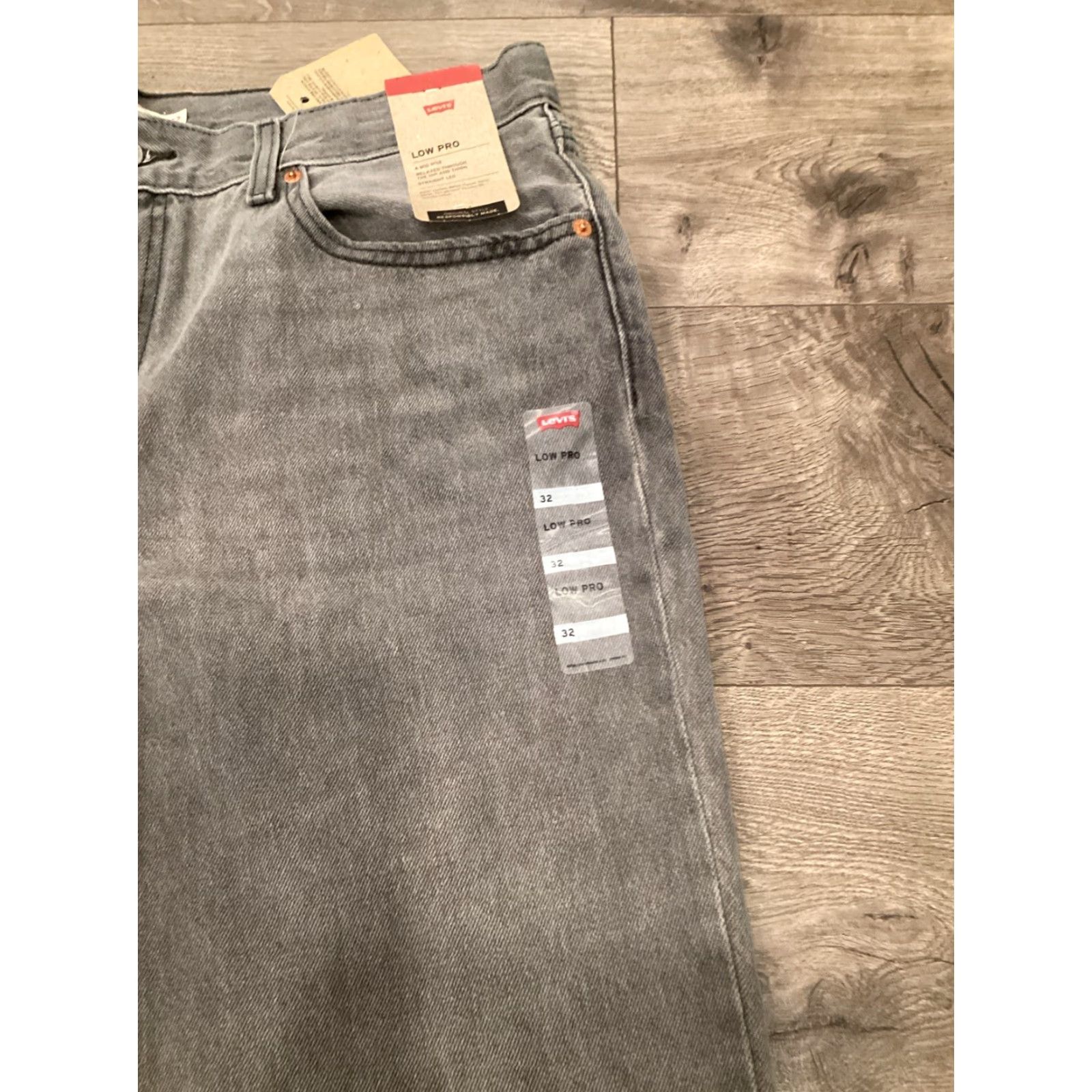 Levi's Levi's Jeans 32 Gray/Black Splatter Straight Leg 100% Cotton Denim Womens Regular Inseam 29" Size US 32 / EU 48 - 5 Thumbnail