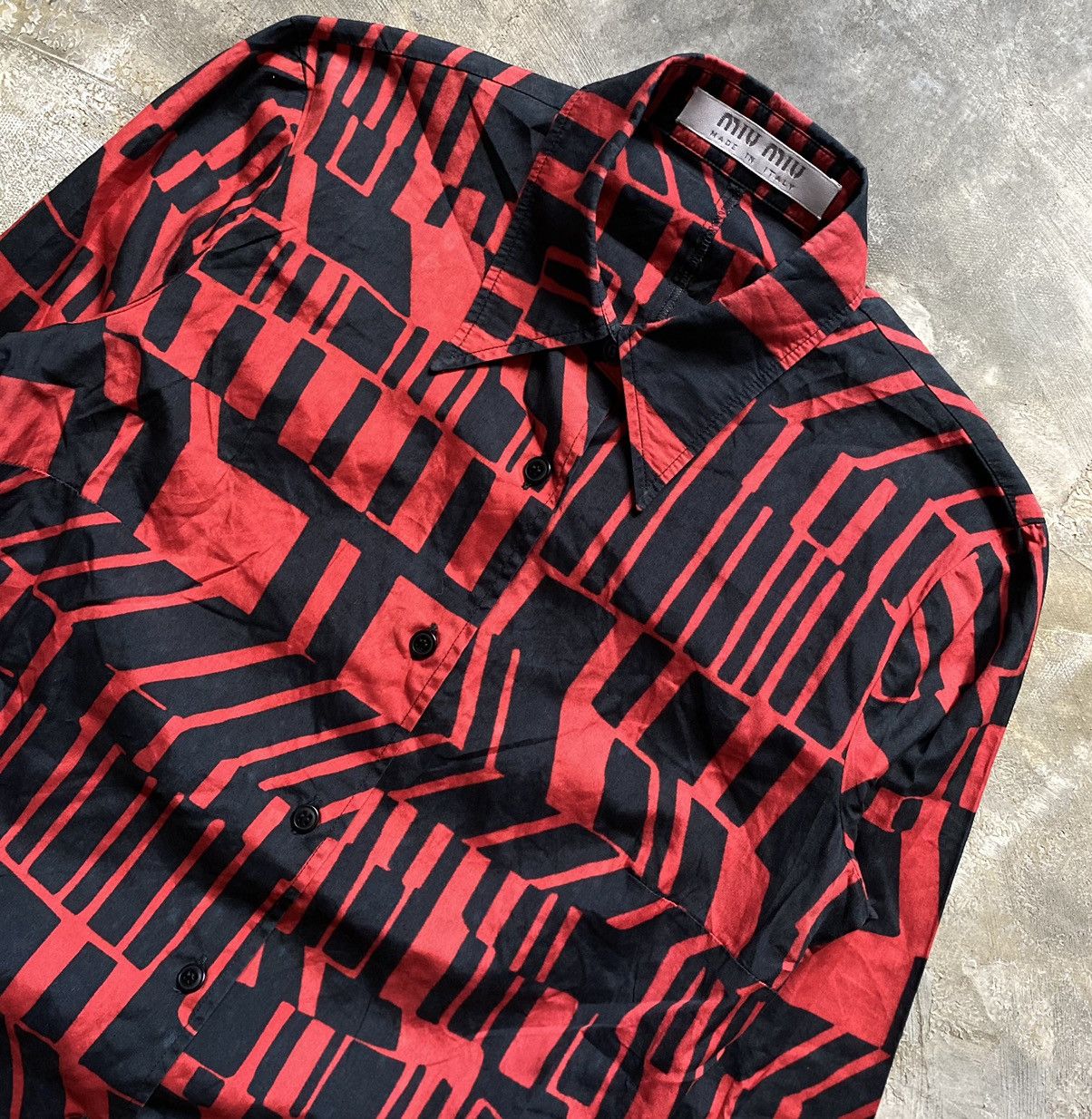Miu Miu Miu Miu SS01 Geometric Pattern Shirt Size XS / US 0-2 / IT 36-38 - 3 Thumbnail