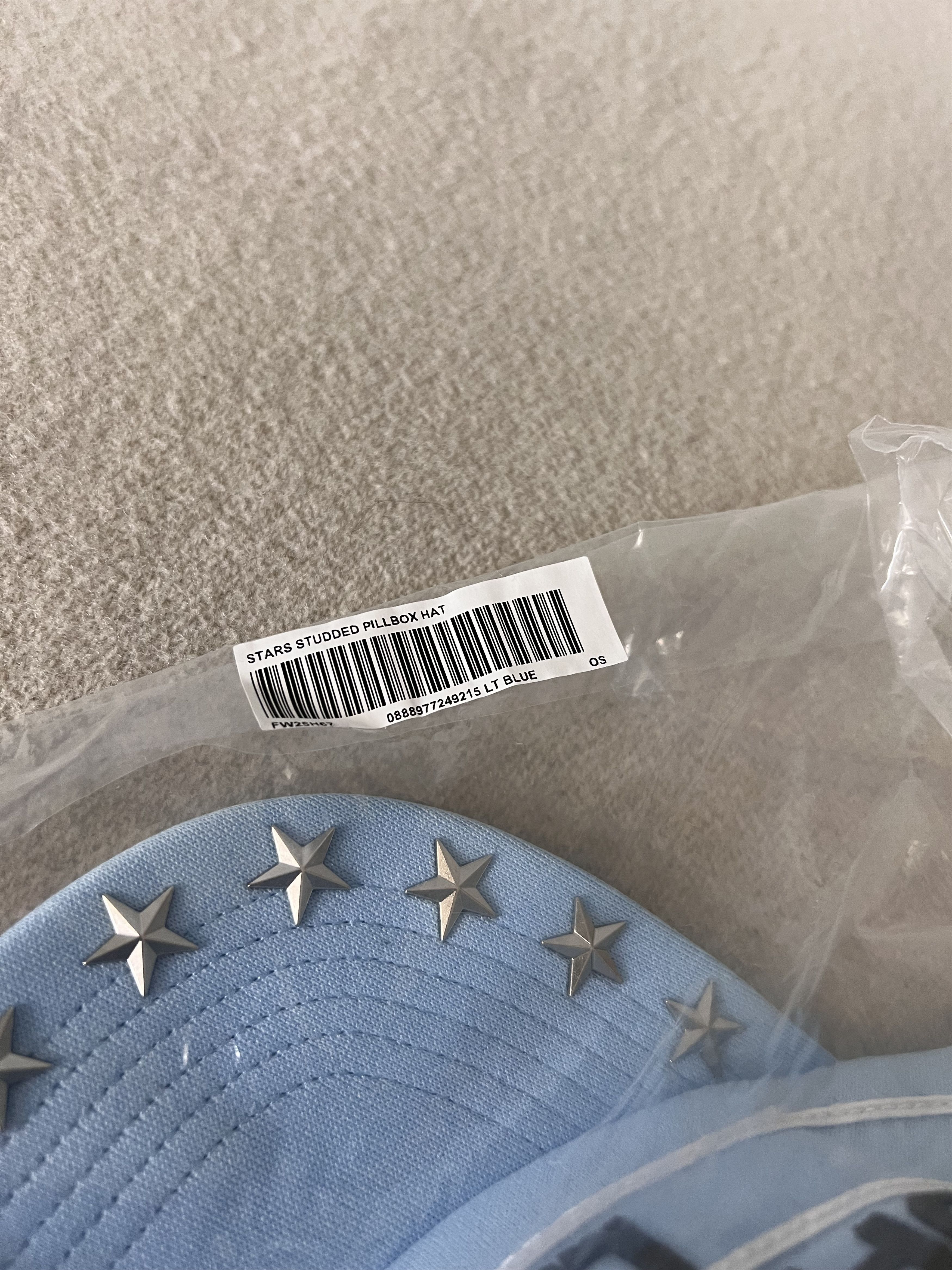 Supreme Stars Studded Pillbox Hat in Light Blue