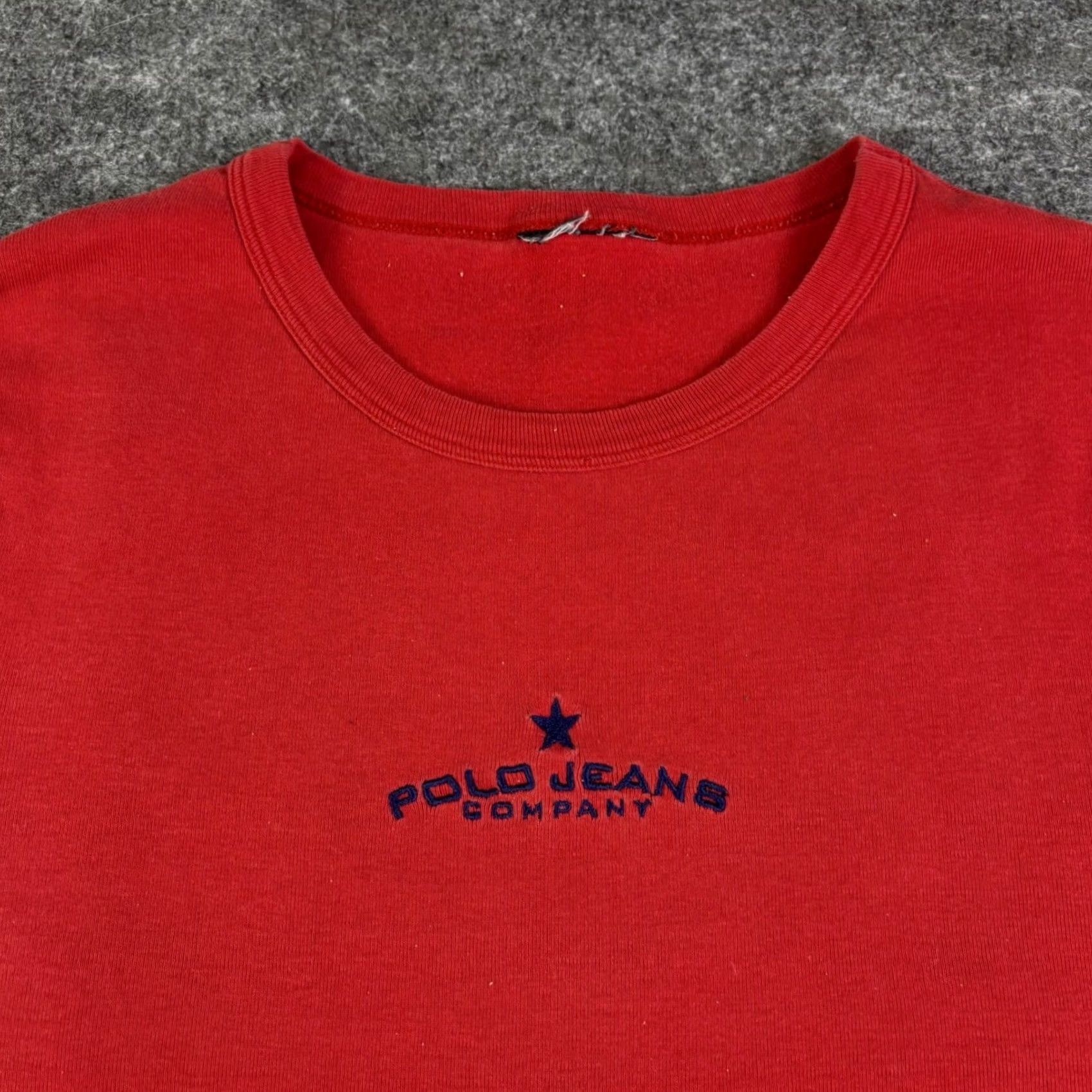 Vintage Polo Jeans Co Ralph Lauren Red Embroidered Logo T-Shirt Small Star Graphic Tee Women Short Sleeve Crew Neck Jersey Cotton Casual Logo Stars 2010s Size S / US 4 / IT 40 - 6 Thumbnail