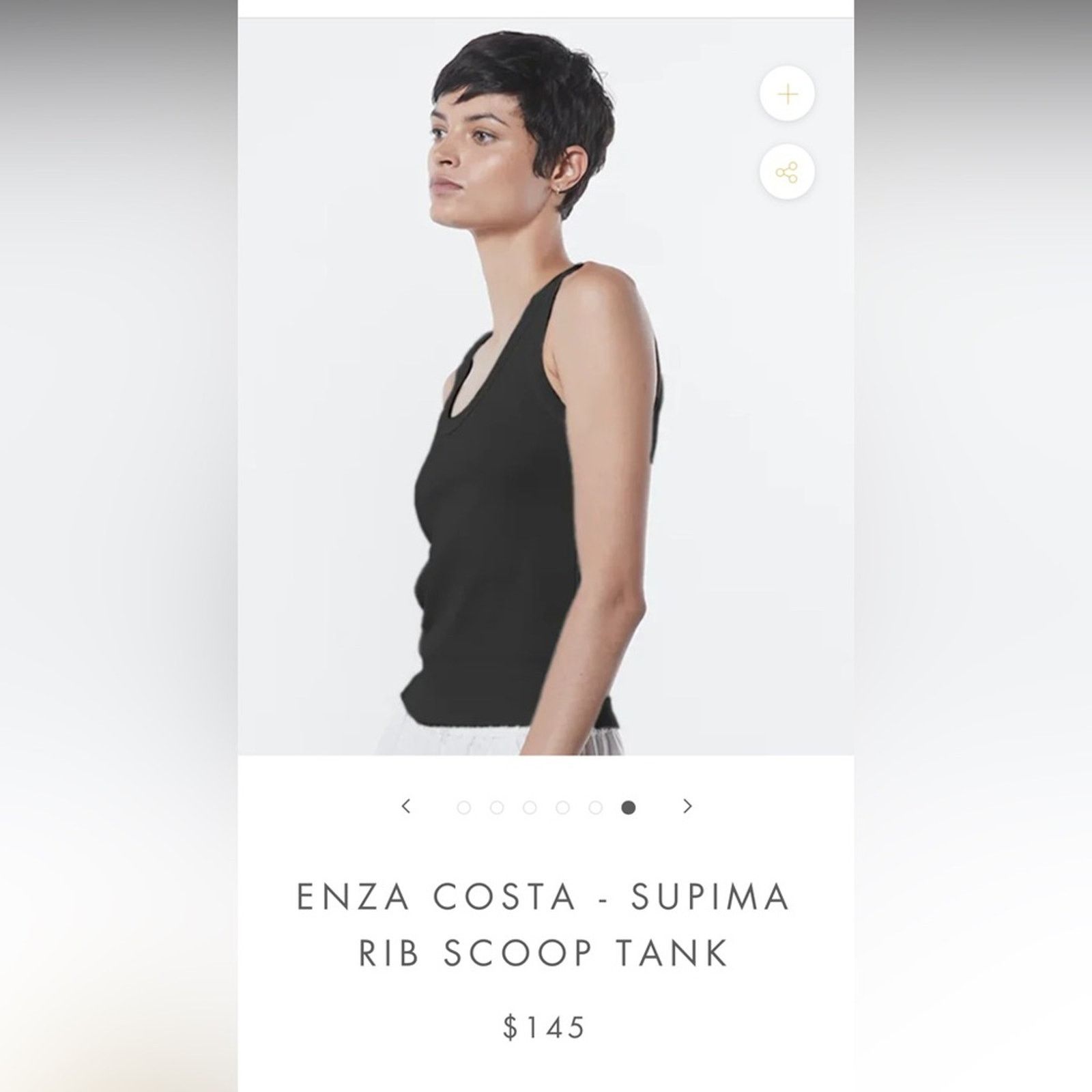 Enza Costa NEW Enza Costa $145 Black Fitted Sleeveless Tank Top Size XS Size XS / US 0-2 / IT 36-38 - 2 Thumbnail