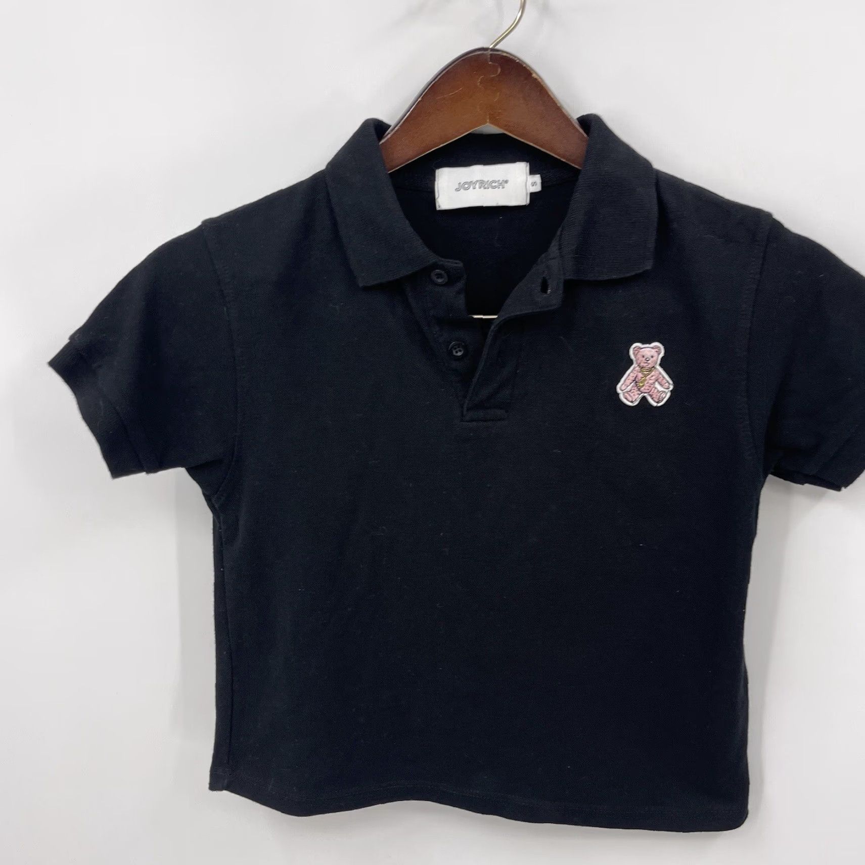 Joyrich Joyrich T-Shirt Womens Small Black Cropped Collared Teddy Bear Preppy Vintage N/A Size S / US 4 / IT 40 - 3 Thumbnail