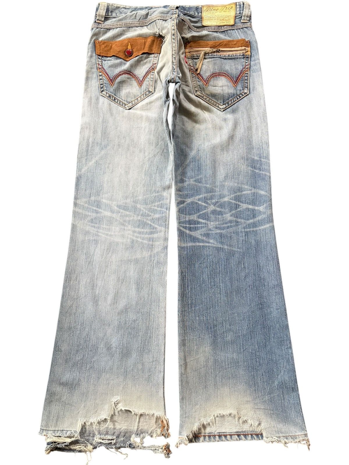Edwin Vintage Edwin 503 Faded Wash Distress Flare Jeans Size US 33 - 2 Thumbnail