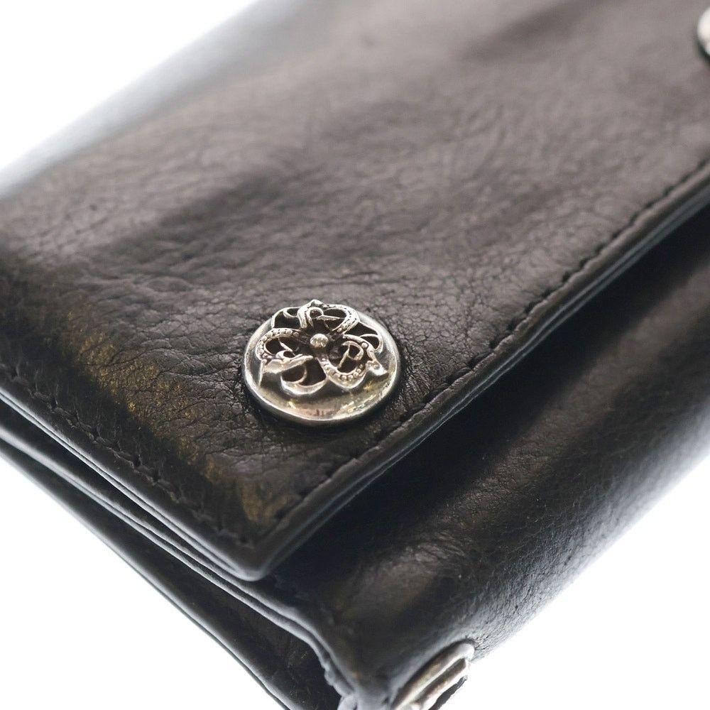 Chrome Hearts 3 Fold Celtic Button Wallet Black