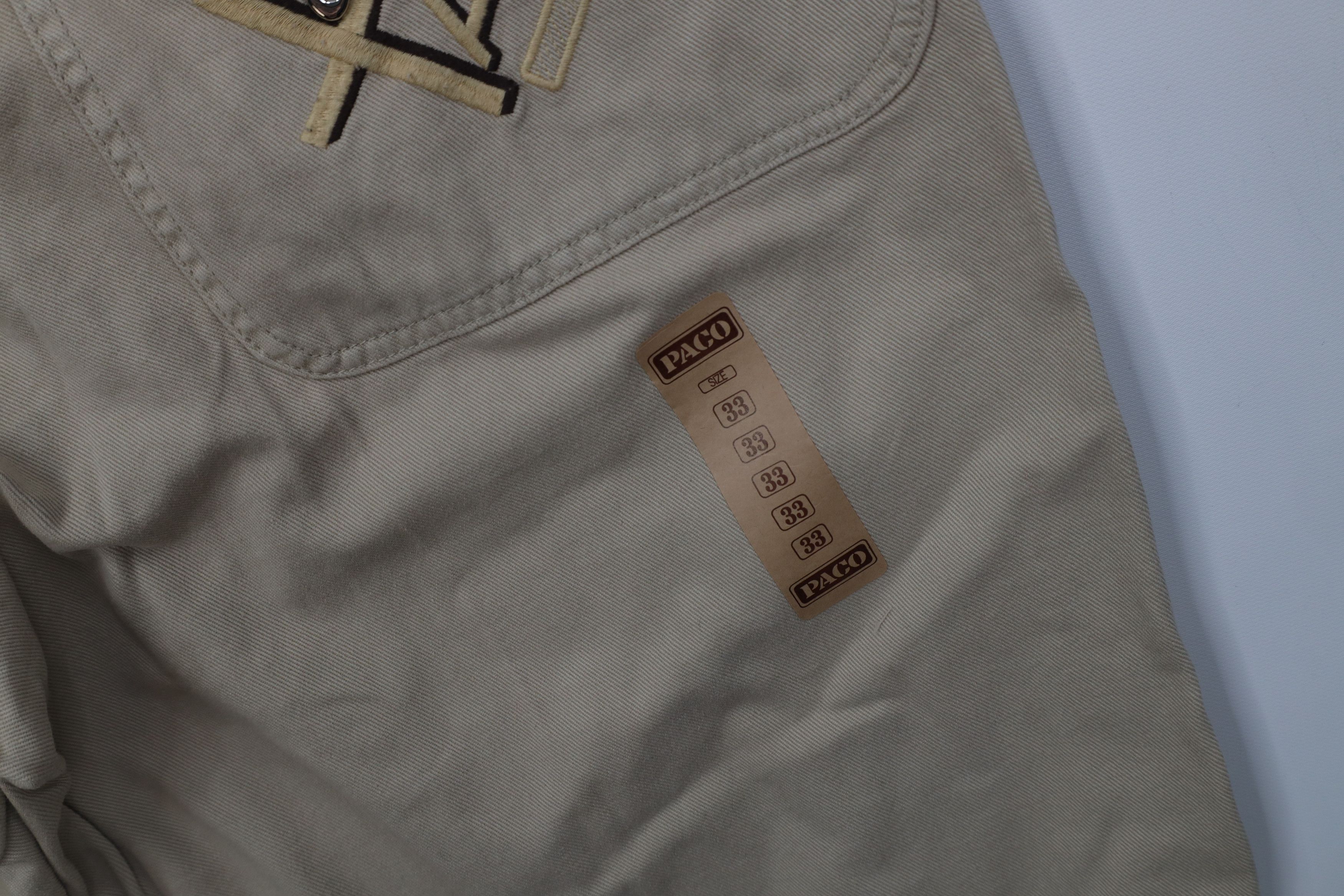 Vintage Deadstock Vintage 90s Paco Hip Hop Denim Jean Shorts Tan Size US 33 - 13 Thumbnail