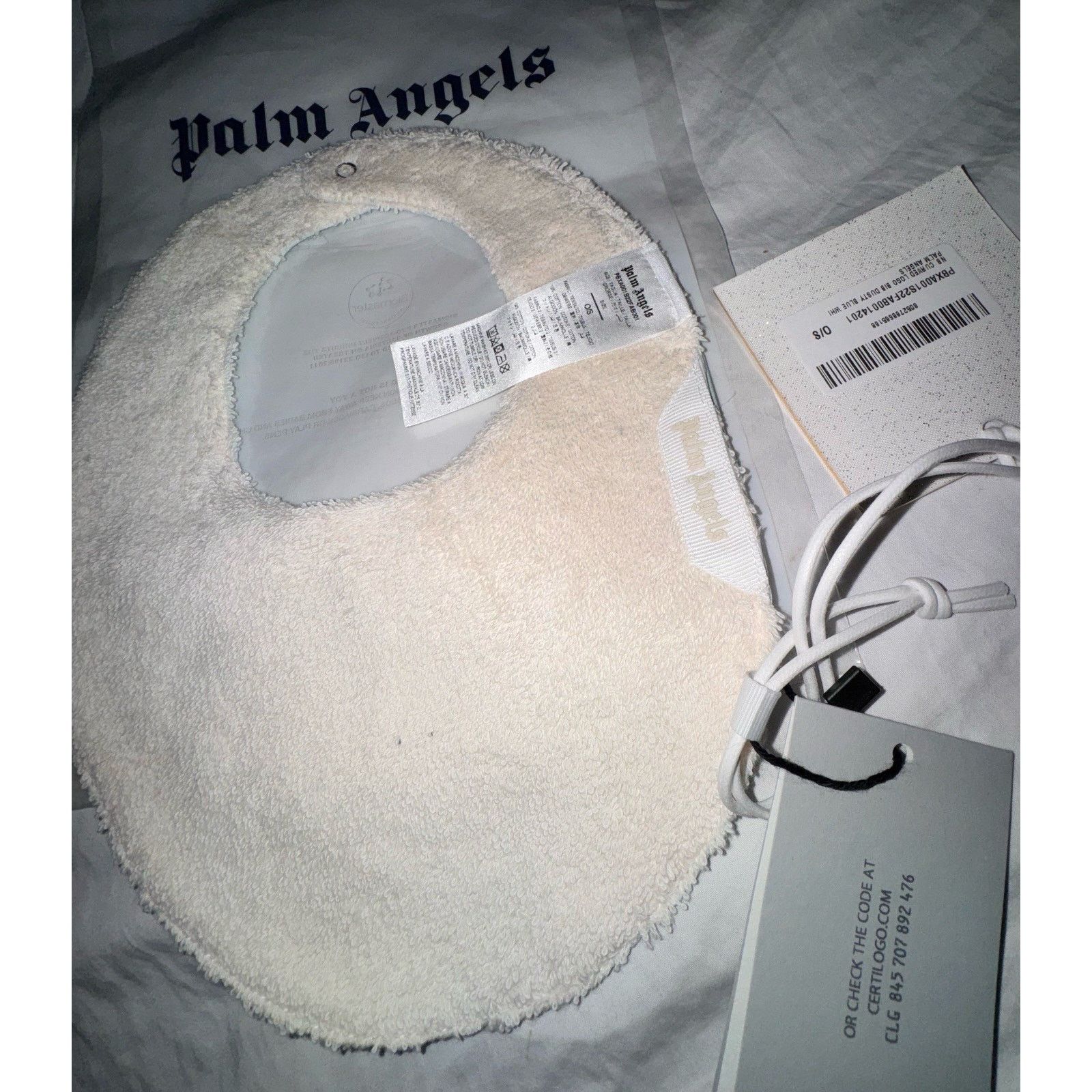 Palm Angels Palm Angels Baby Bib Baby Blue Logo Terry Cloth OS NWT Italy Size ONE SIZE - 3 Thumbnail