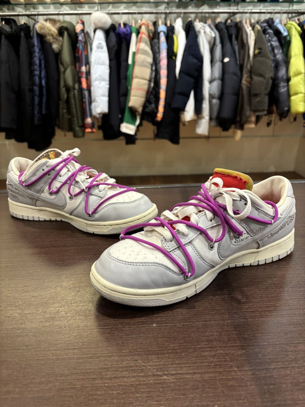 Nike × Off-White Off-White X Nike Dunk Low ‘Lot 45’ Size US 9.5 / EU 42-43 - 2 Thumbnail