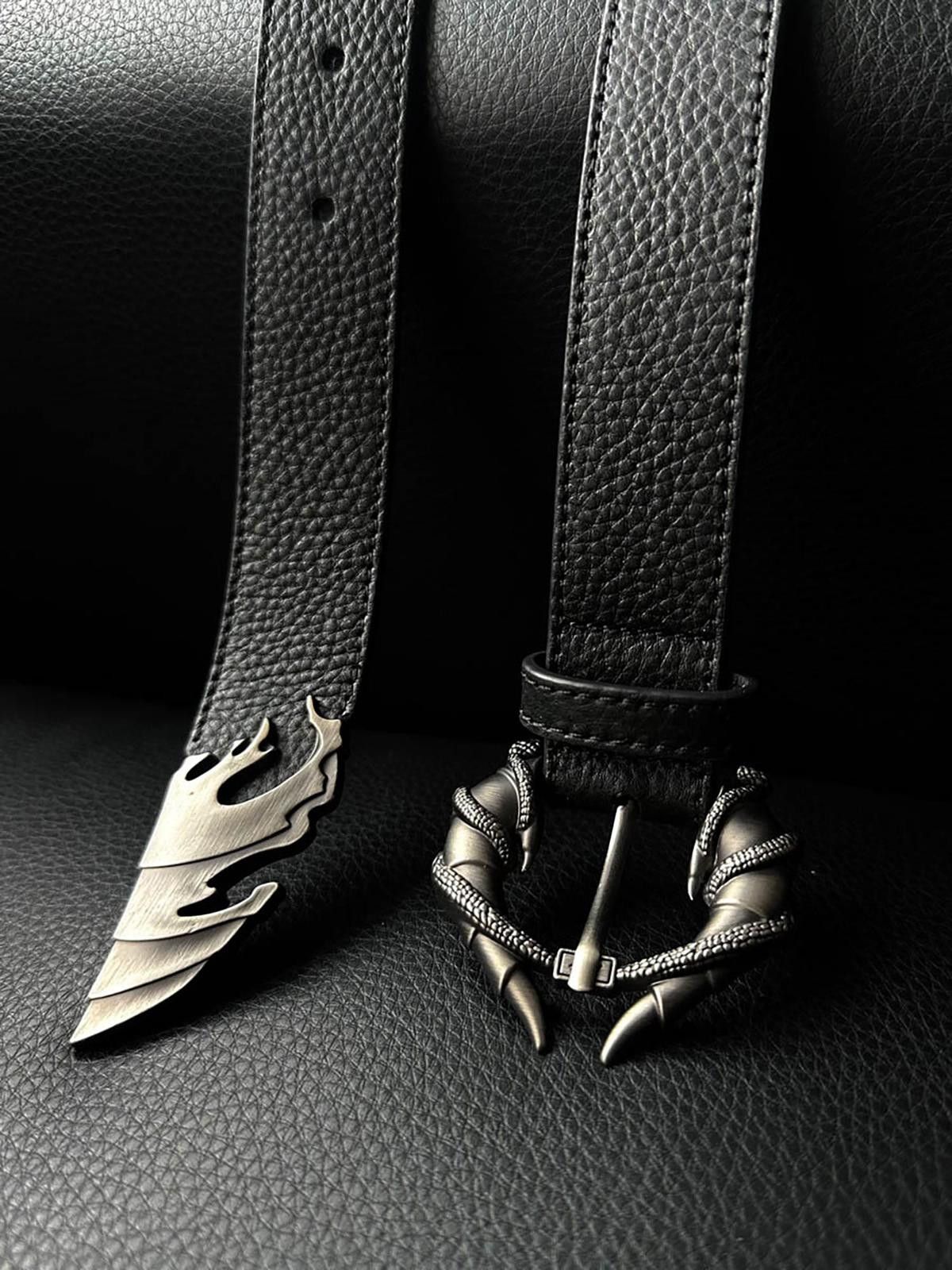 Leather Dragon Claw Belt Size ONE SIZE - 3 Thumbnail