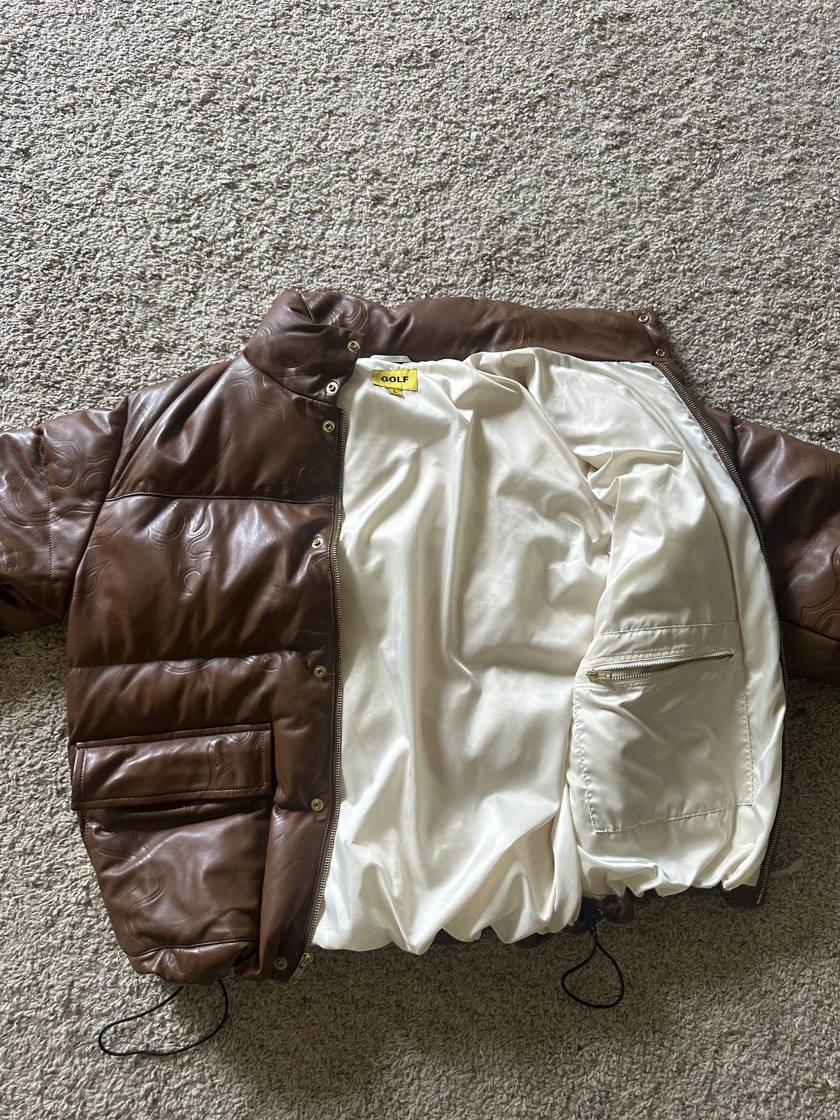Golf Wang LEATHER FLAME PUFFY JACKET Size US L / EU 52-54 / 3 - 4 Thumbnail