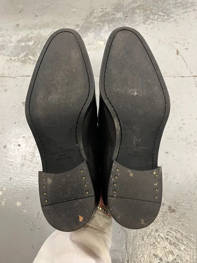 Louis Vuitton Louis Vuitton Buckle Black Leather Derby Shoes Size US 9 / EU 42 - 8 Thumbnail