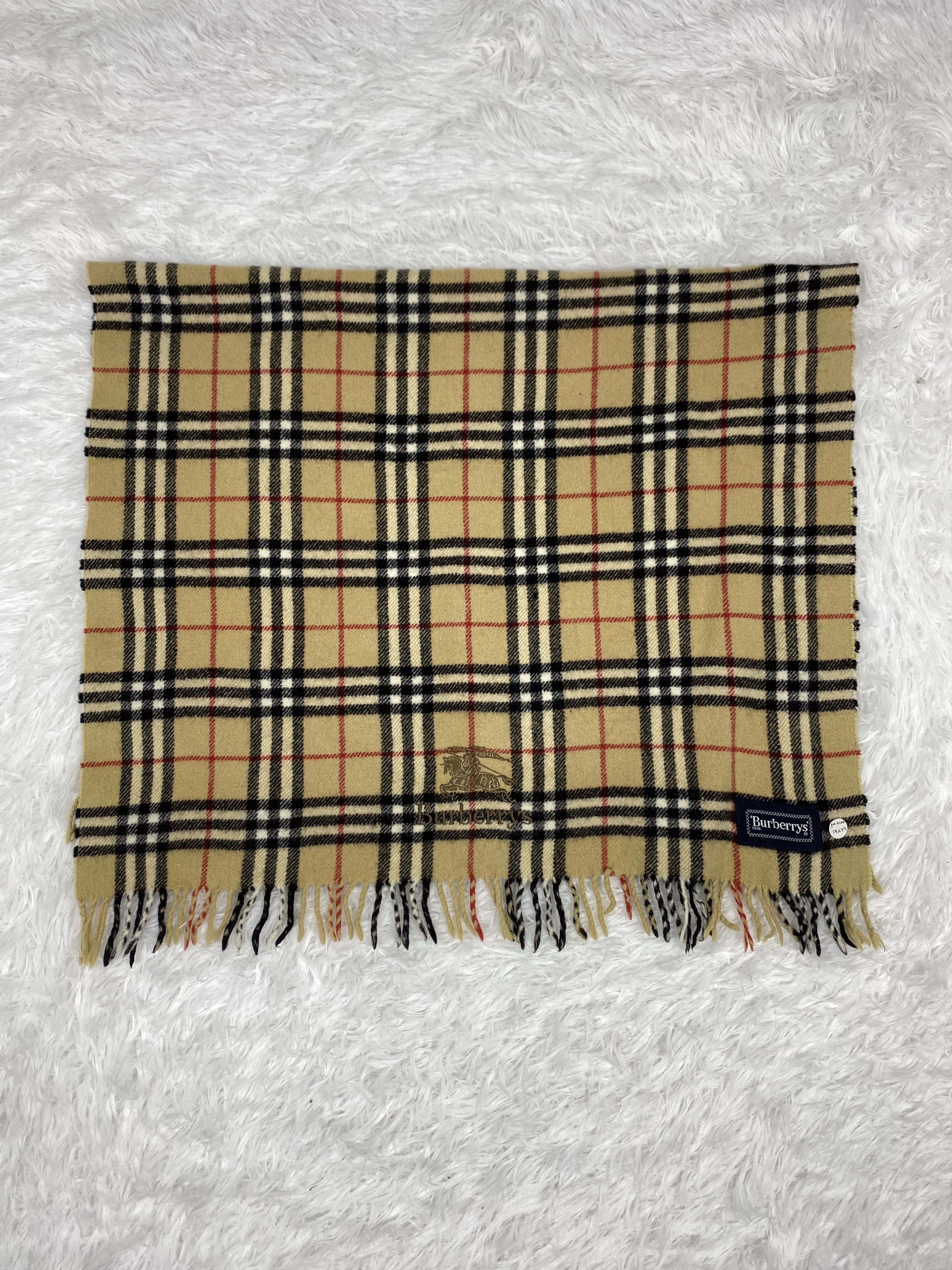 Burberry Vintage Burberry Wide Scarf / Muffler Neckwear PM0099 Size ONE SIZE - 1 Thumbnail