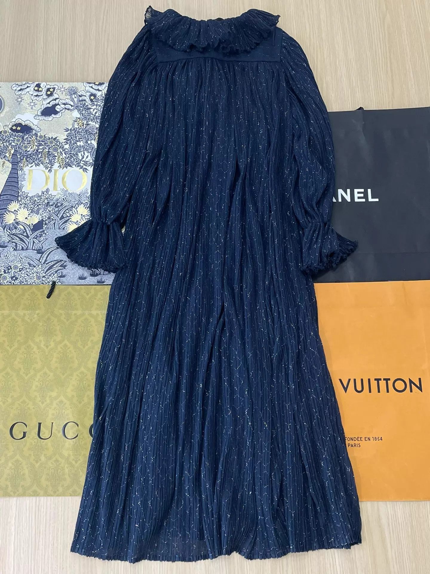 Chanel Chanel Rooftop Series Deep Blue Sparkle Ruffled LS Dress 36 Size XS / US 0-2 / IT 36-38 - 3 Thumbnail