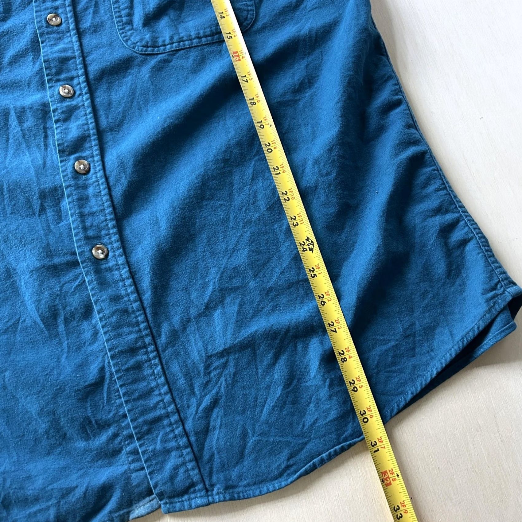 Vintage VINTAGE M. Fine & Sons Shirt Mens XLT Blue Solid Long Sleeve Button Up Workwear Size US XL / EU 56 / 4 - 4 Thumbnail
