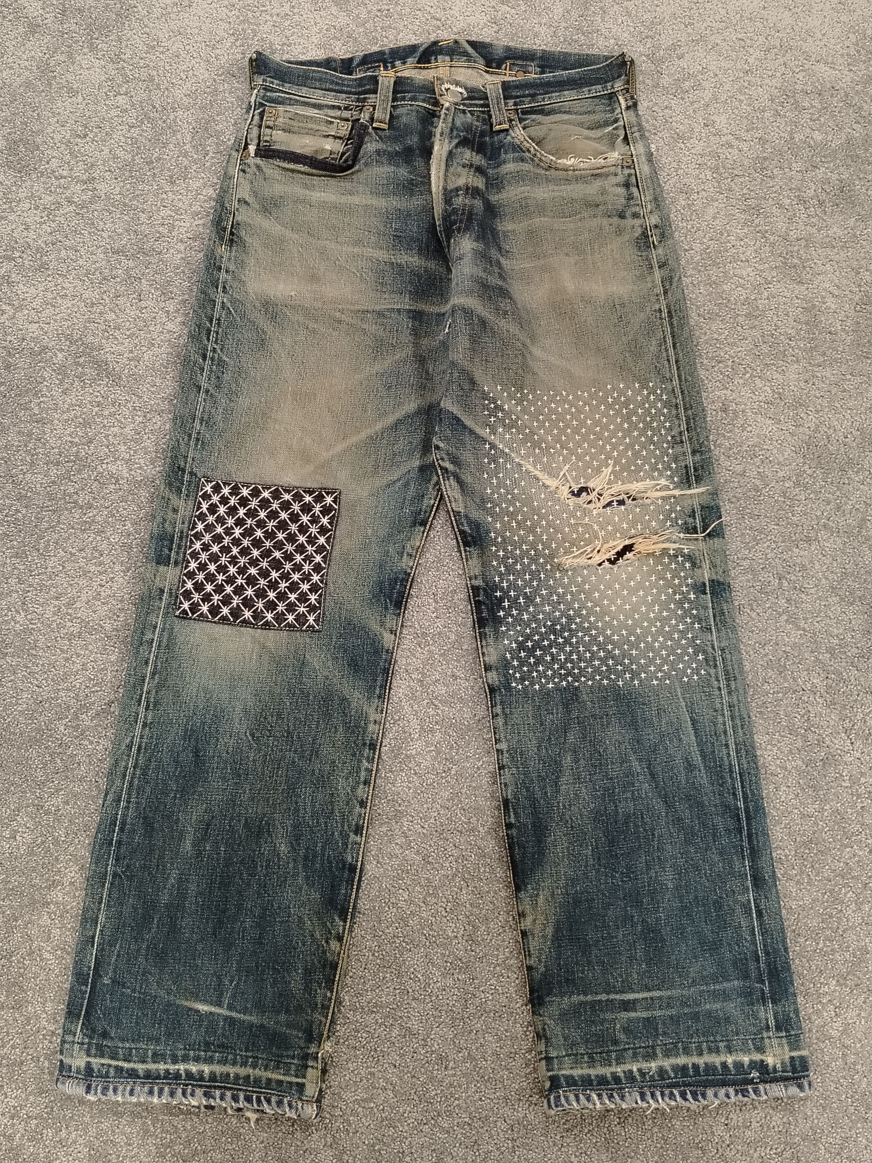 Evisu Evisu Jeans Vintage (Evis) Daicock Boro Remaked Size US 32 / EU 48 - 2 Thumbnail