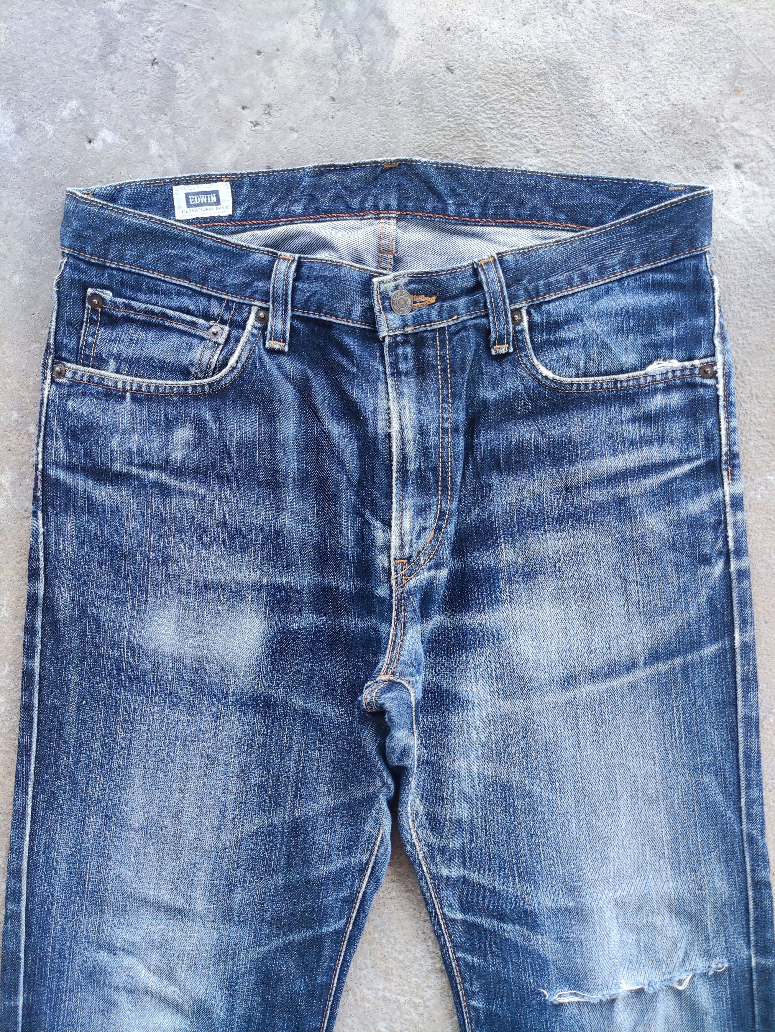 Edwin × Japanese Brand Vintage Edwin Jeans Japan Distressed Faded Denim Pants W34 Size US 34 / EU 50 - 3 Thumbnail
