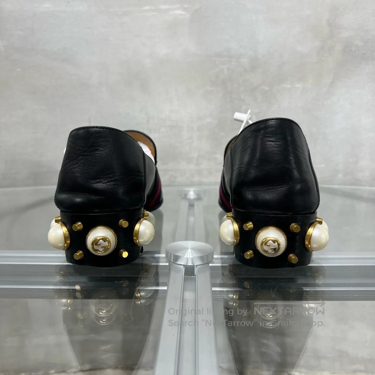 Gucci Guicci Black double-G pearl loafer shoes Size US 6.5 / IT 36.5 - 6 Thumbnail