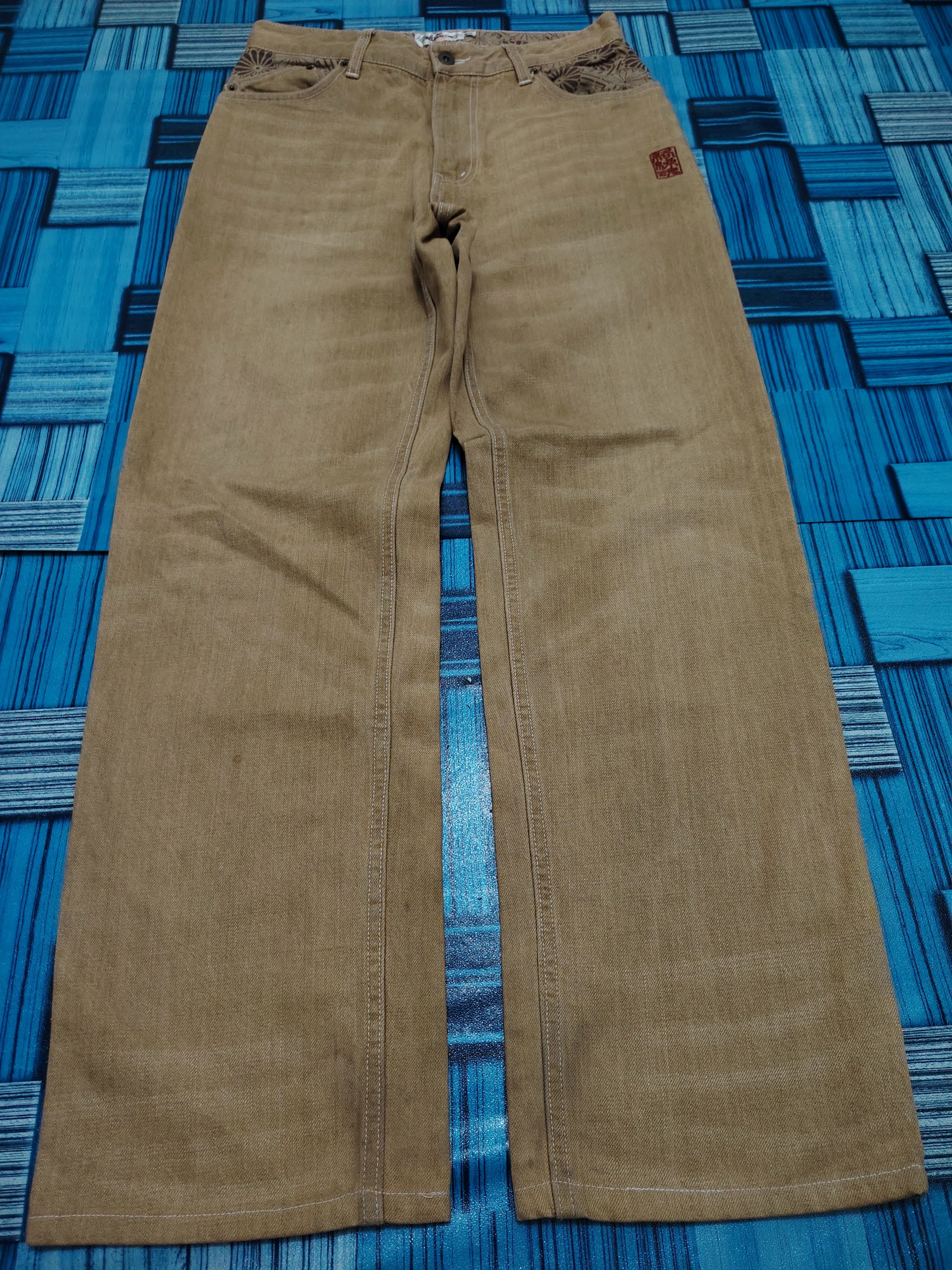 Karakuri Tamashii Rare Karakuri Tamashi Embroidered Flared Jeans back buckle Size US 29 - 6 Thumbnail