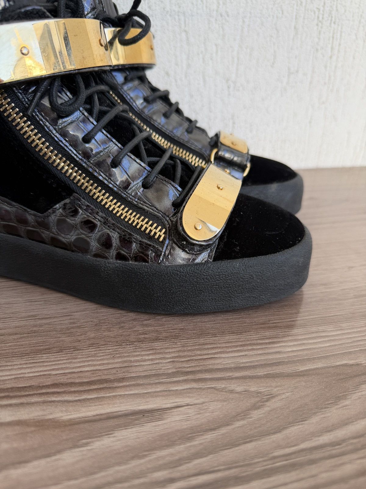 Giuseppe Zanotti croc embossed coby sneaker Size US 8 / EU 41 - 3 Thumbnail