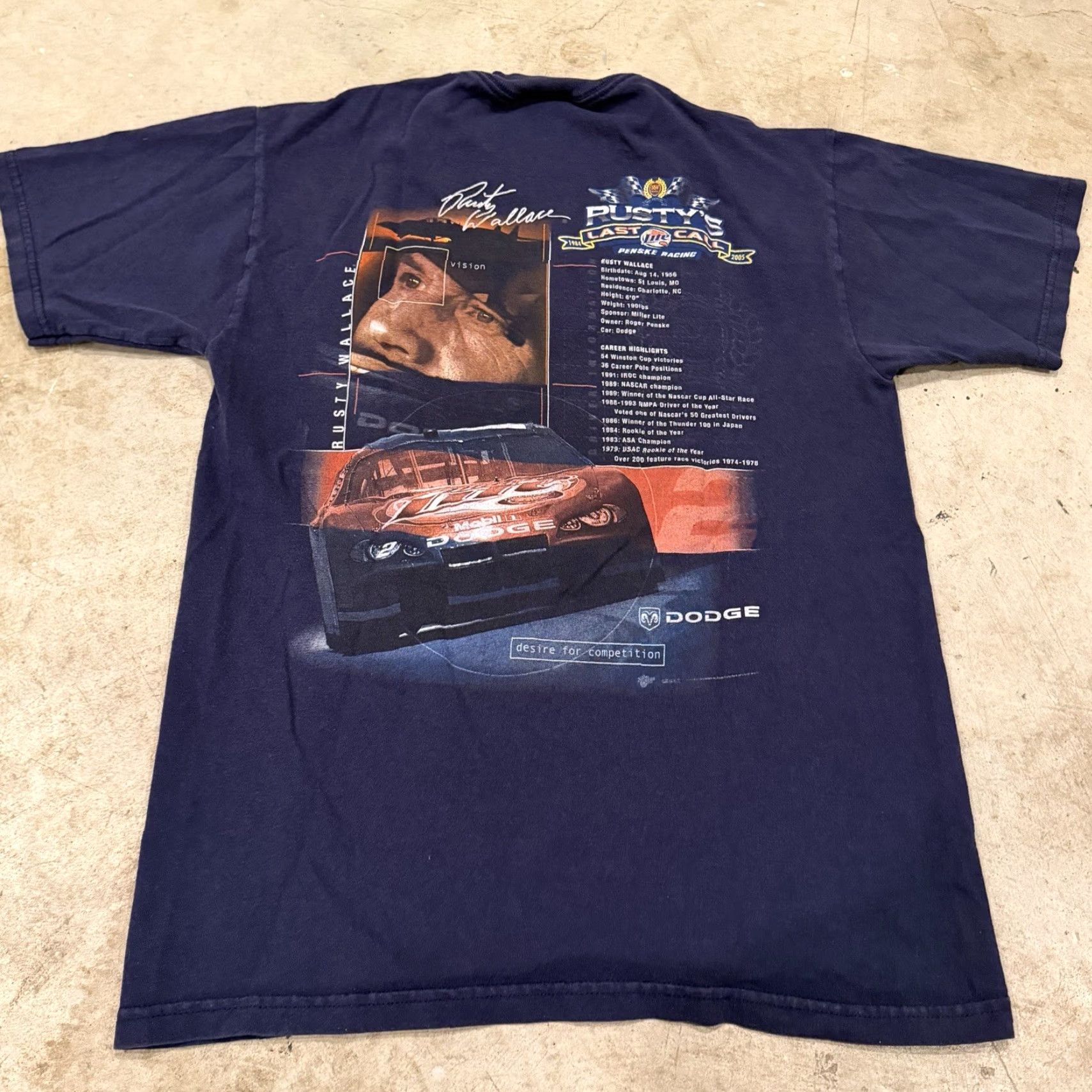 Rusty VINTAGE Rusty Wallace Penske Racing T Shirt Medium 2005 NASCAR Last Call Shirt Mens Blue 90s Cars Retro Nike Size US M / EU 48-50 / 2 - 3 Thumbnail