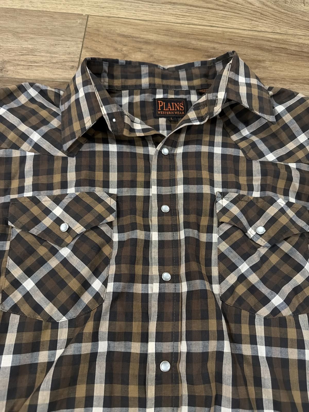 Other Vintage 90s Plains Western Cowboy Plaid Snap Shirt Size L Size US L / EU 52-54 / 3 - 2 Thumbnail