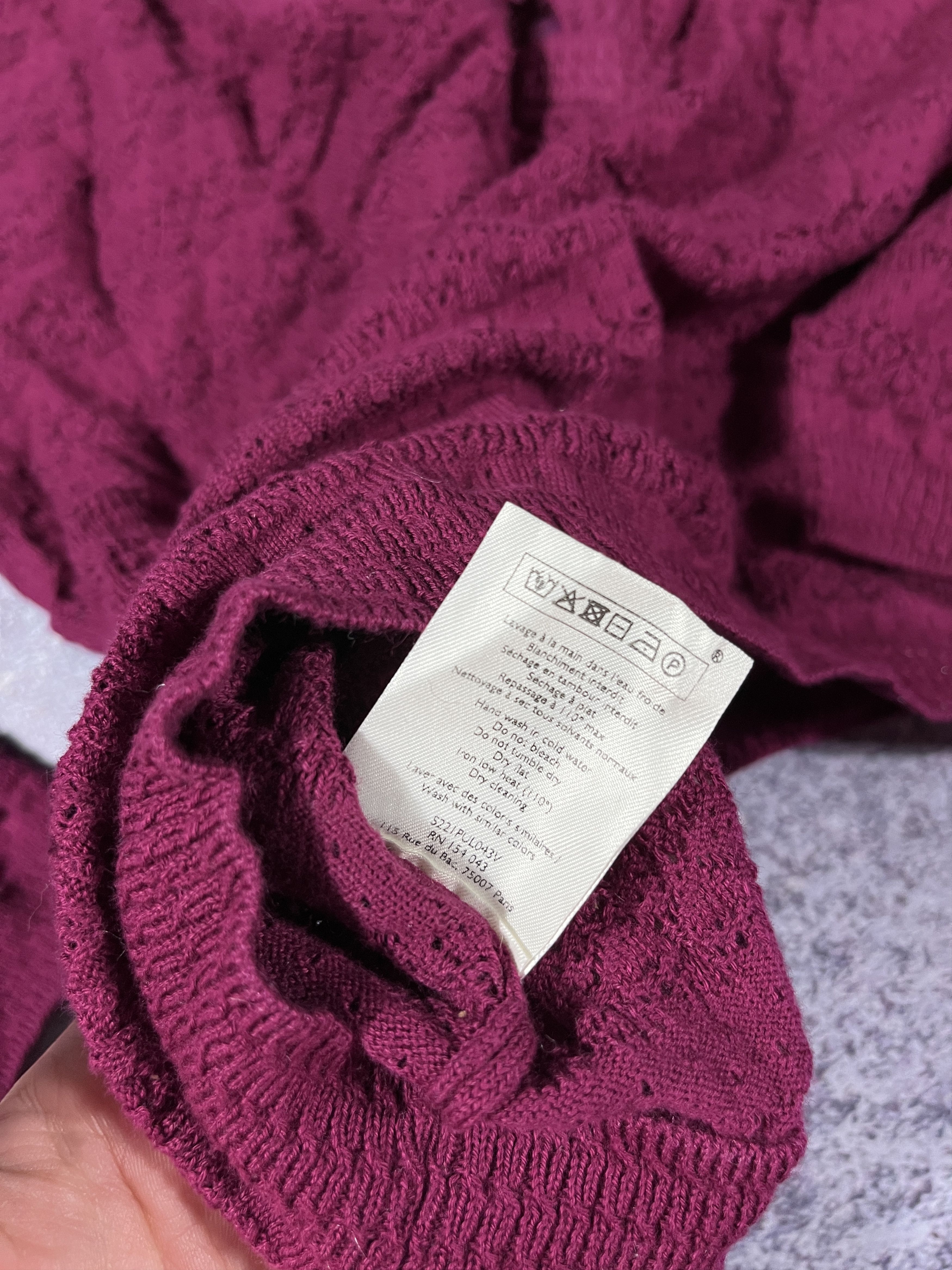 Sezane La Maille Sezane Purple Cotton Cable Knit Sweater Pullover Size M / US 6-8 / IT 42-44 - 7 Thumbnail