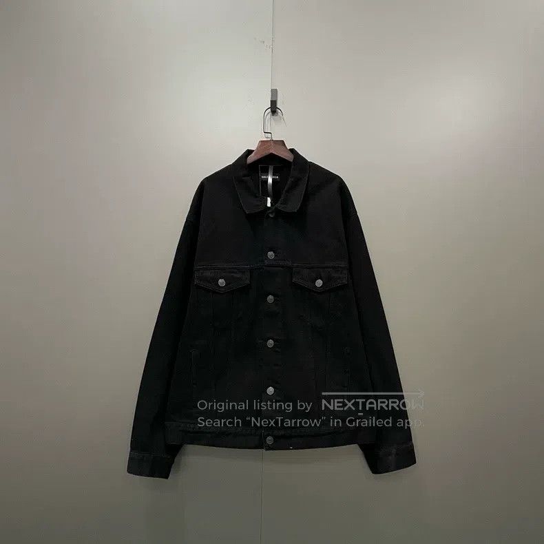 Balenciaga Balenciaga Clock Printed Letter Logo Denim Jacket Size US M / EU 48-50 / 2 - 1 Thumbnail