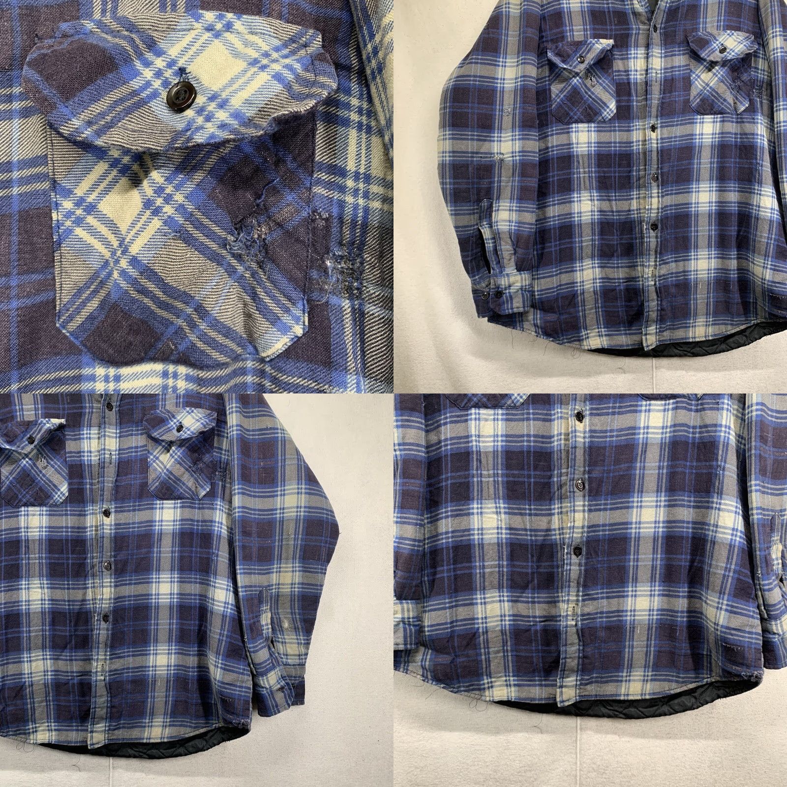 Vintage VINTAGE Sports Afield Quilted Plaid Jacket Large Blue Flannel Grunge Mens Size US L / EU 52-54 / 3 - 8 Thumbnail