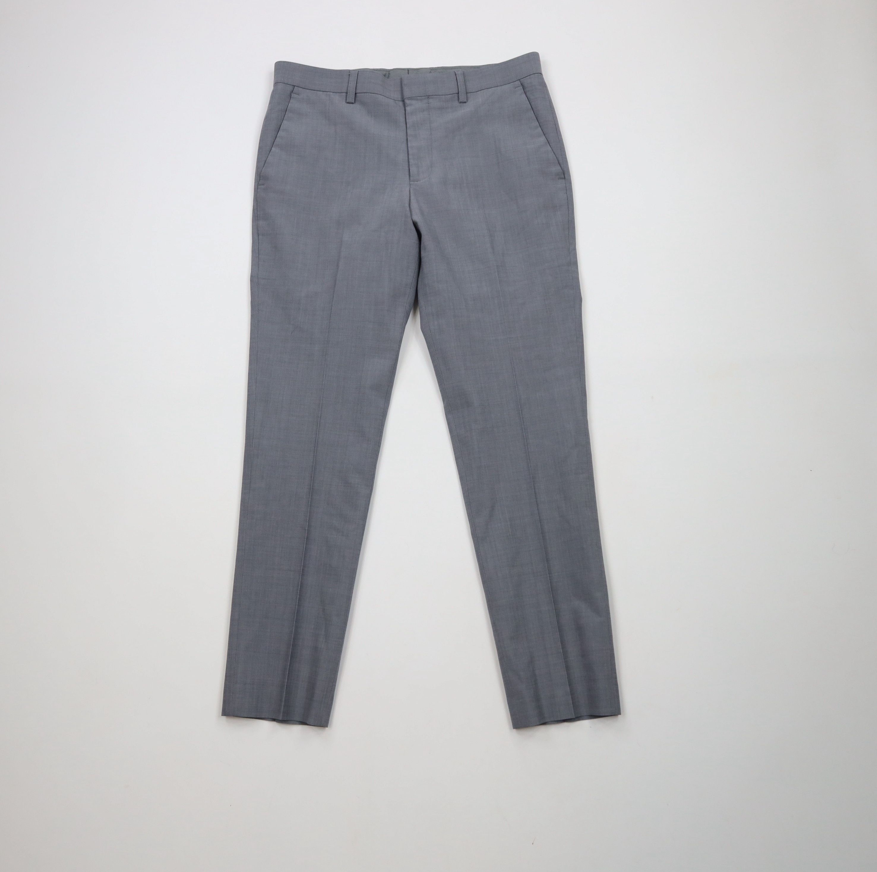 Express × Vintage Express Slim Fit Chambray Wool Blend Chinos Chino Pants Gray Size US 29 - 1 Thumbnail