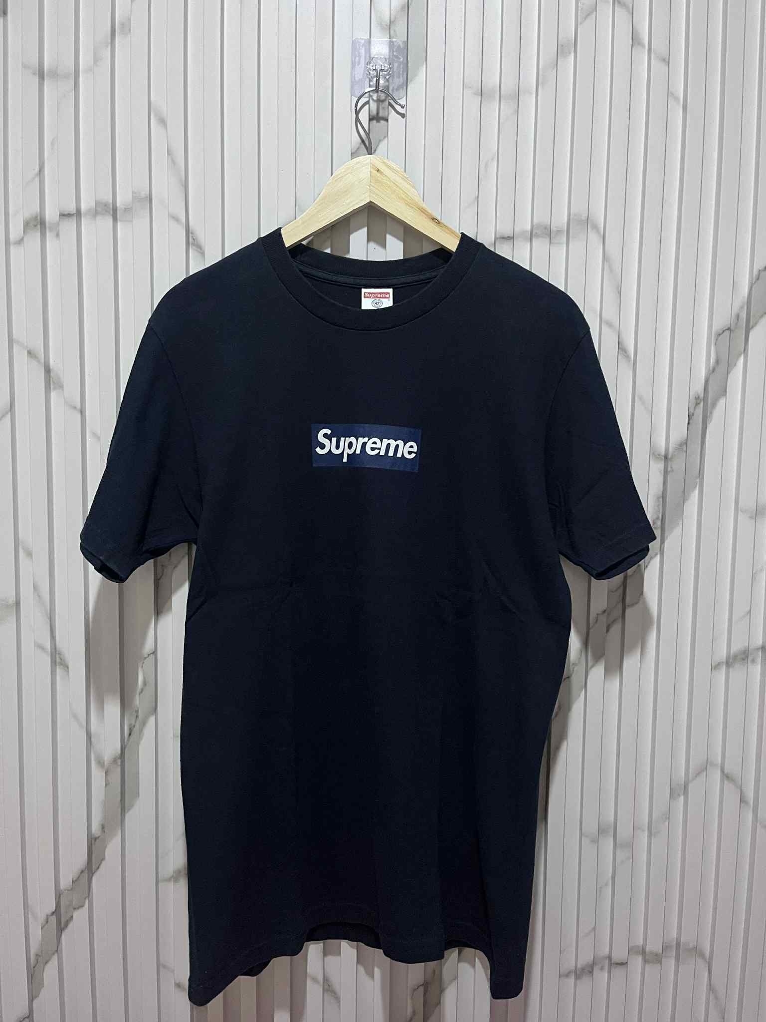 Supreme x New York Yankees Box Logo Tee Navy Colorway SS15