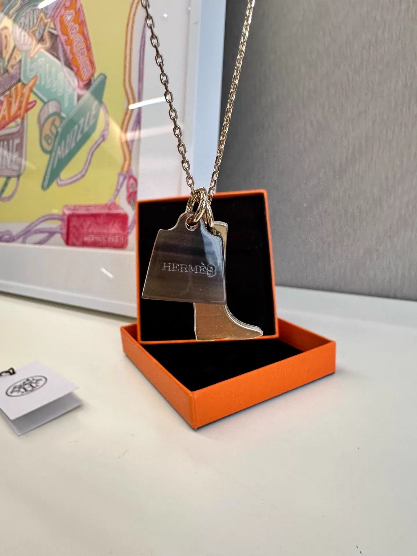 Hermes HERMES Kelly Boot Necklace 50cm Chain AH247 Unused Size ONE SIZE - 4 Thumbnail