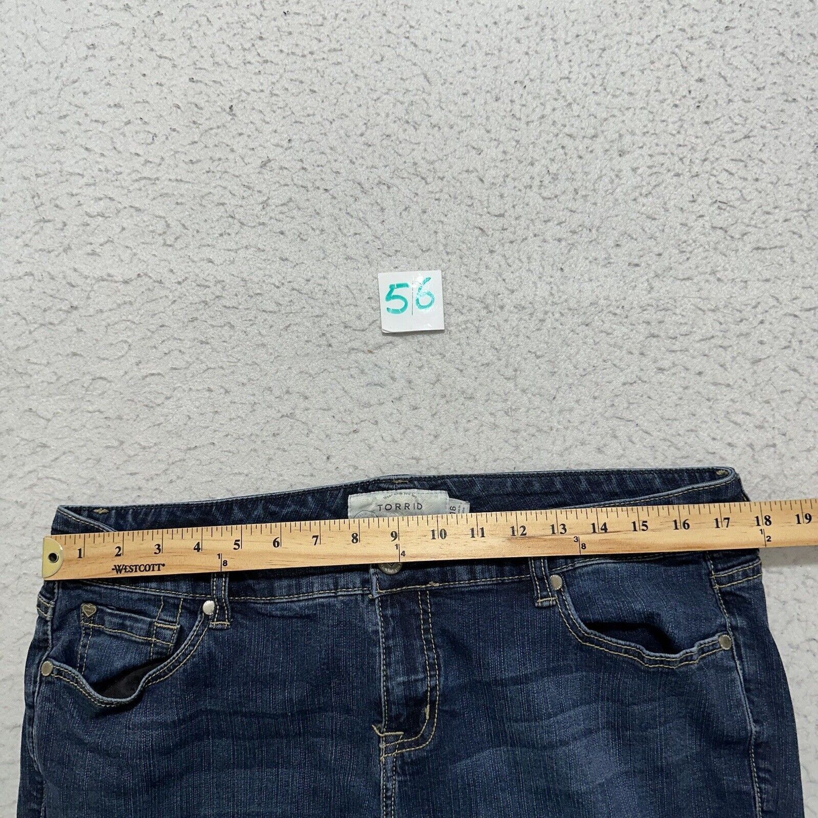 Other Torrid Denim 16 Skinny Leg Jean Navy Blue Distress Mid Rise Size 38" / US 16 / IT 52 - 10 Thumbnail