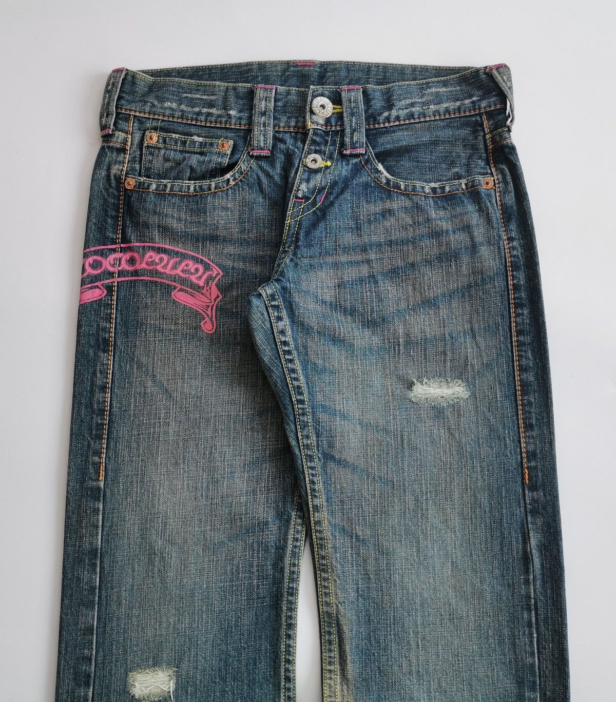 Japanese Brand Cocolulu Japan Print Stitching Denim Jeans Size US 30 / EU 46 - 4 Thumbnail