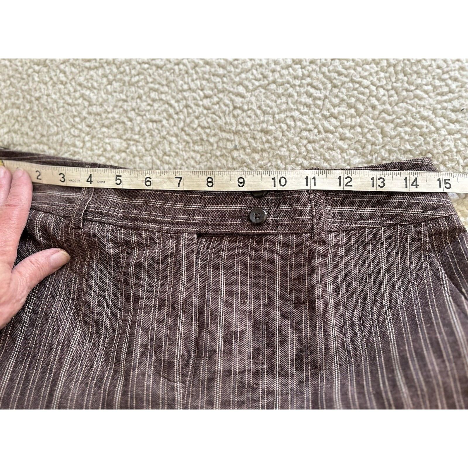 Van Heusen Van Heusen Studio Brown Multicolored Pin Stripes Wide Leg Cu Size 26" / US 2 / IT 38 - 6 Thumbnail