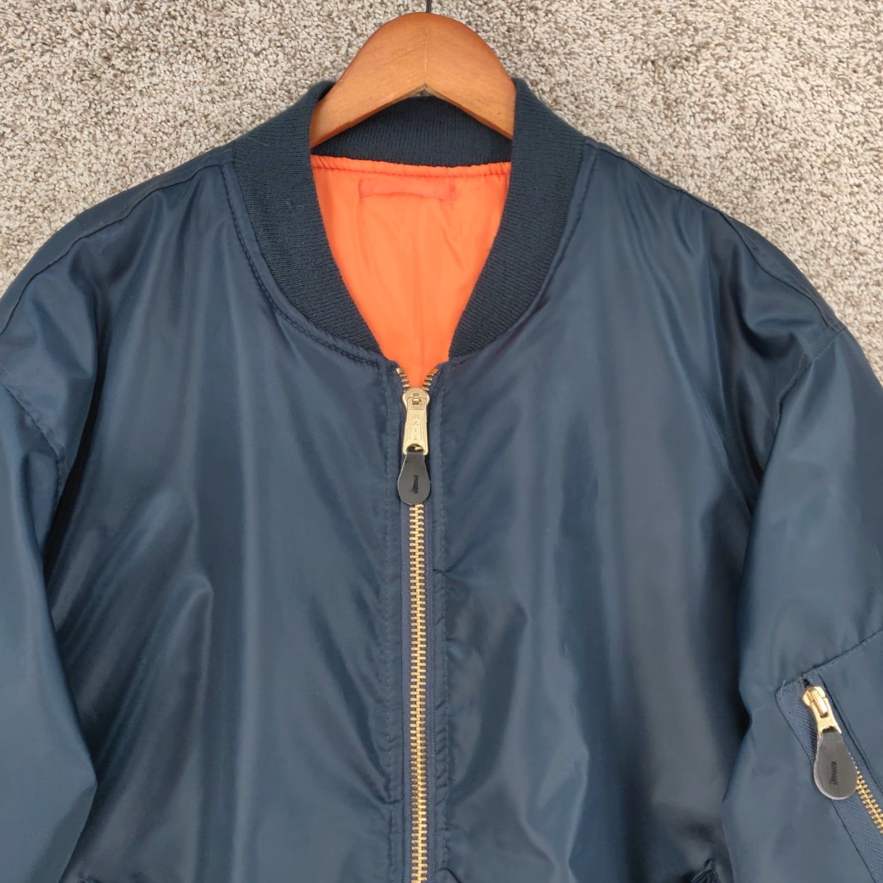 Rothco VINTAGE Rothco MA-1 Jacket Mens 3XL Bomber Reversible Flight Nylon Blue Size US XXL / EU 58 / 5 - 2 Thumbnail