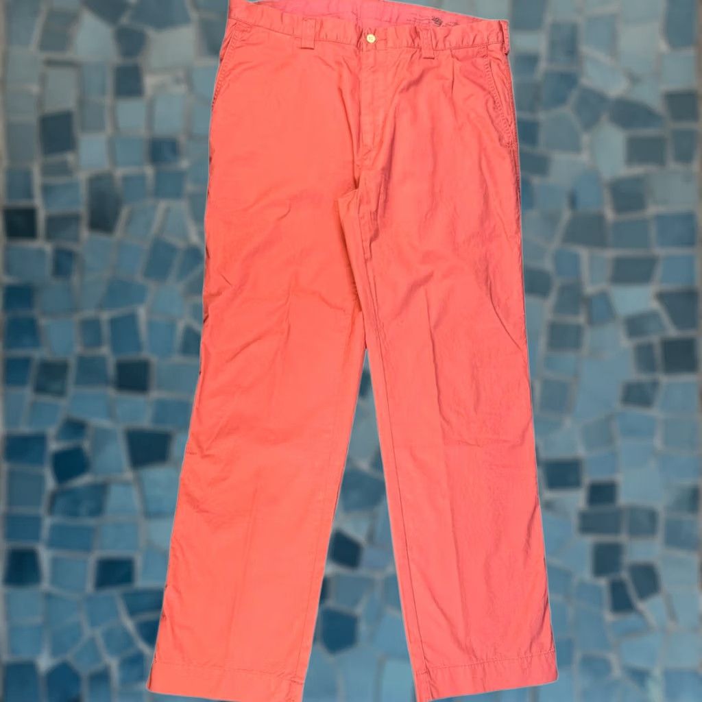 Polo Ralph Lauren VINTAGE Polo Ralph Lauren Chino Pants 36x30 Suffield Pima Cotton Salmon Men Regular 36 Pink 90s Mens Size US 36 / EU 52 - 1 Thumbnail