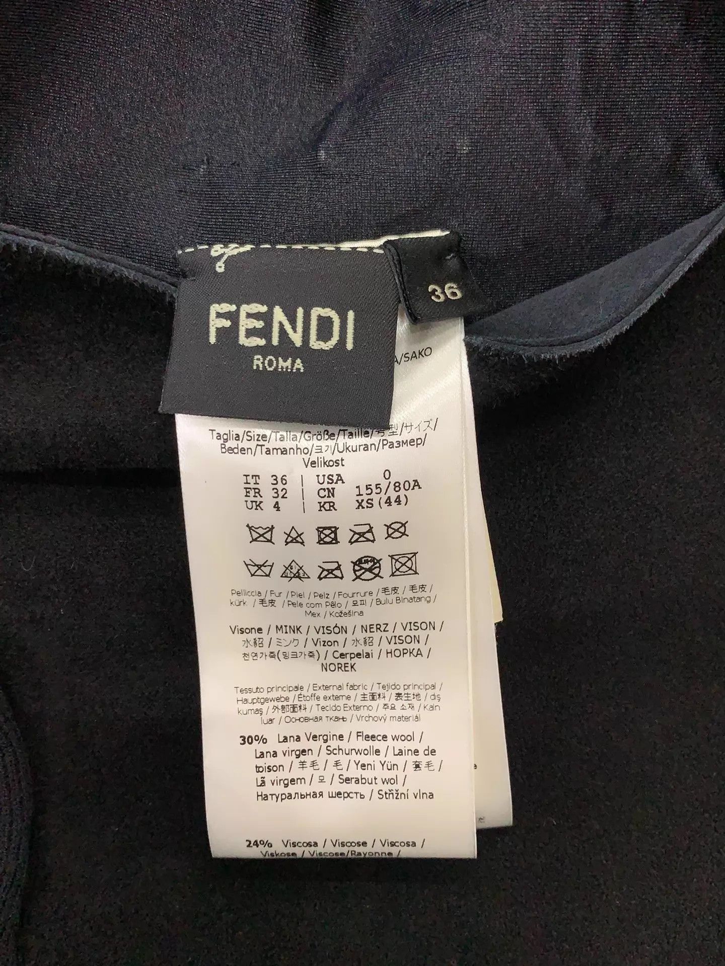 Fendi Fendi Mink Fur Paneled Black Near New 36 Jacket Size XS / US 0-2 / IT 36-38 - 5 Thumbnail