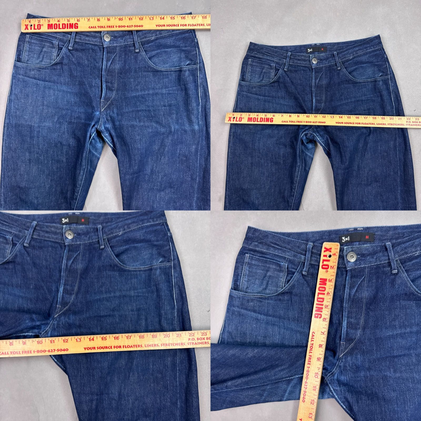 Levi's VINTAGE Levi's 3x1 Jeans Mens 34x34 Denim Dark Selvedge 5-Pocket Distressed 34 in Inseam Mens Regular Dark Wash Jeans Size US 34 / EU 50 - 9 Thumbnail