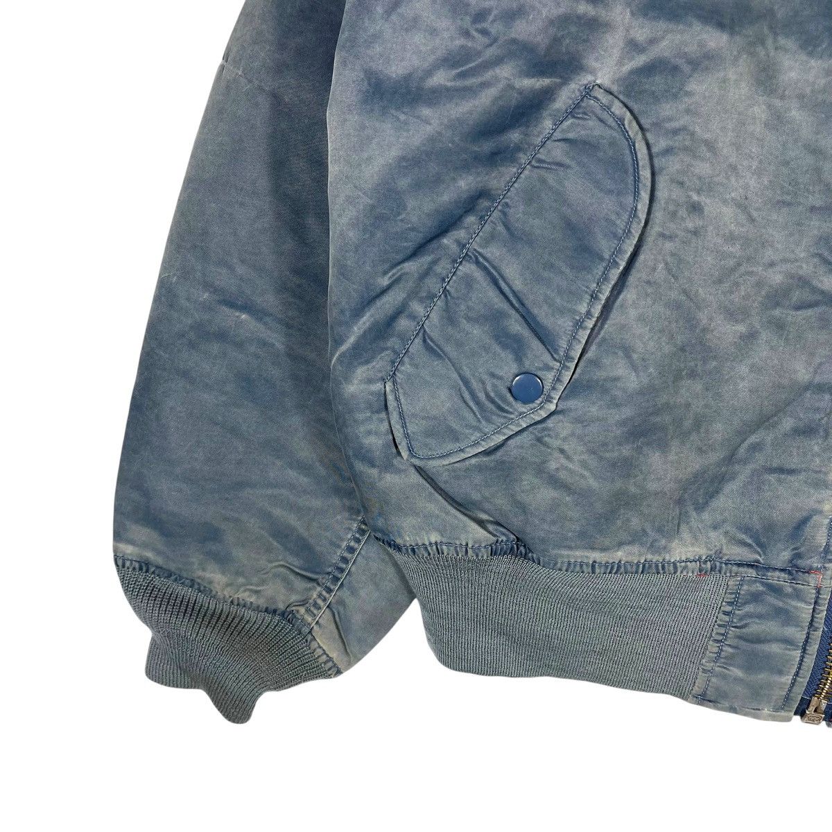 Japanese Brand Vintage Machope MA-1 Flight Jacket | Sun Faded Blue Bomber Size US L / EU 52-54 / 3 - 5 Thumbnail